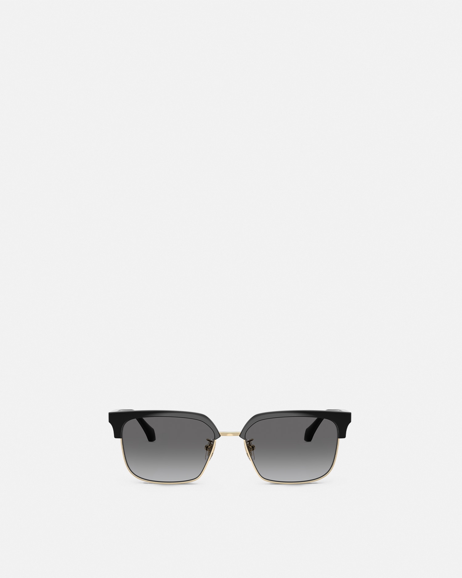 Versace Signature Low-bridge Squared Sunglasses In Black
