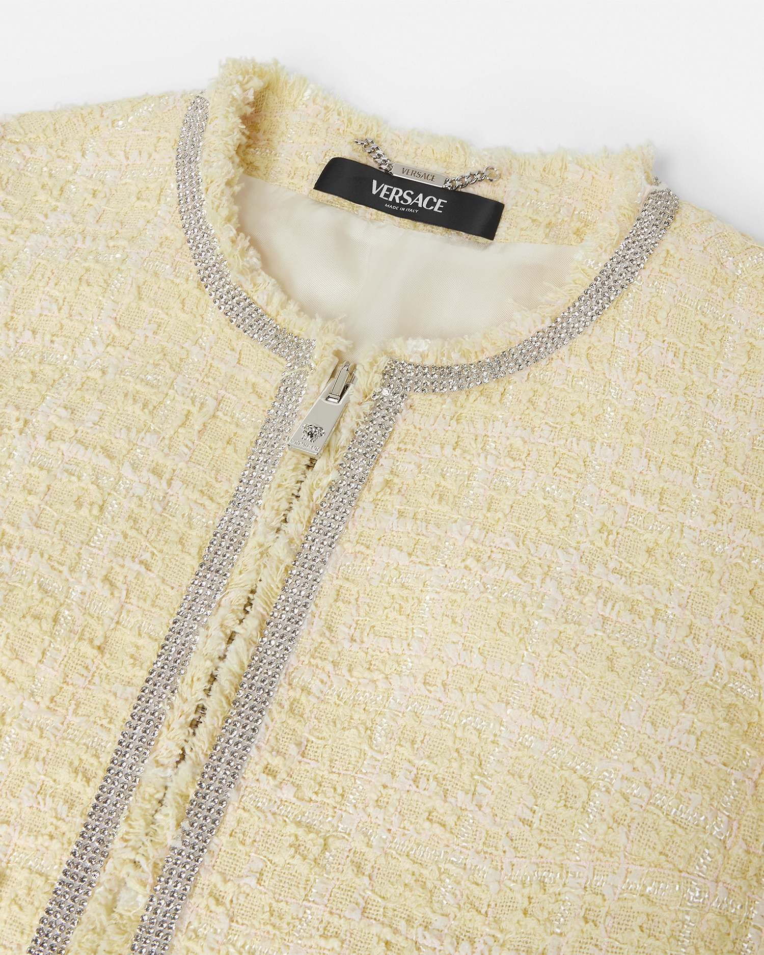 Versace Crystal Tweed Cardigan Jacket