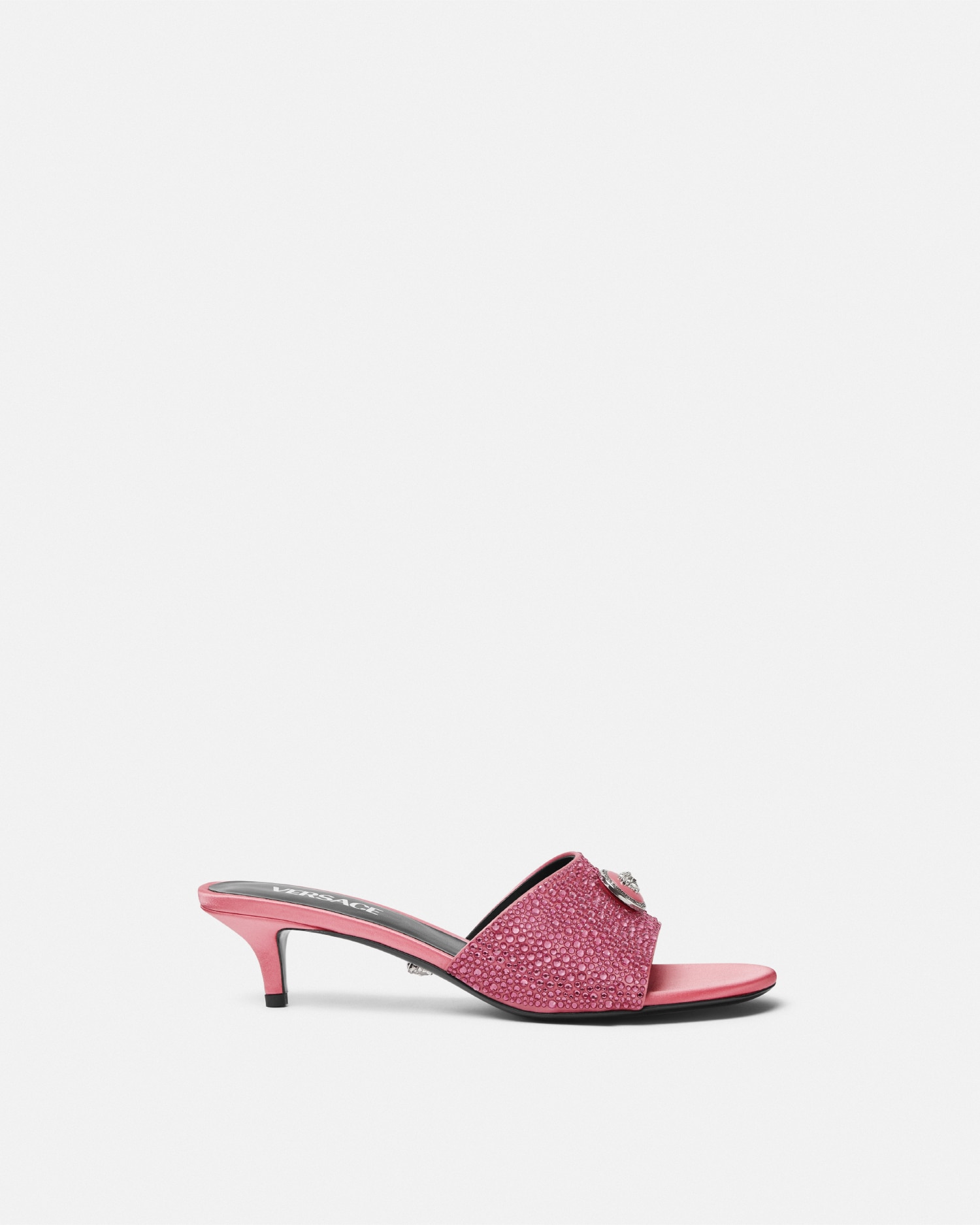 Versace Crystal Alia Mules 45 Mm In Pink