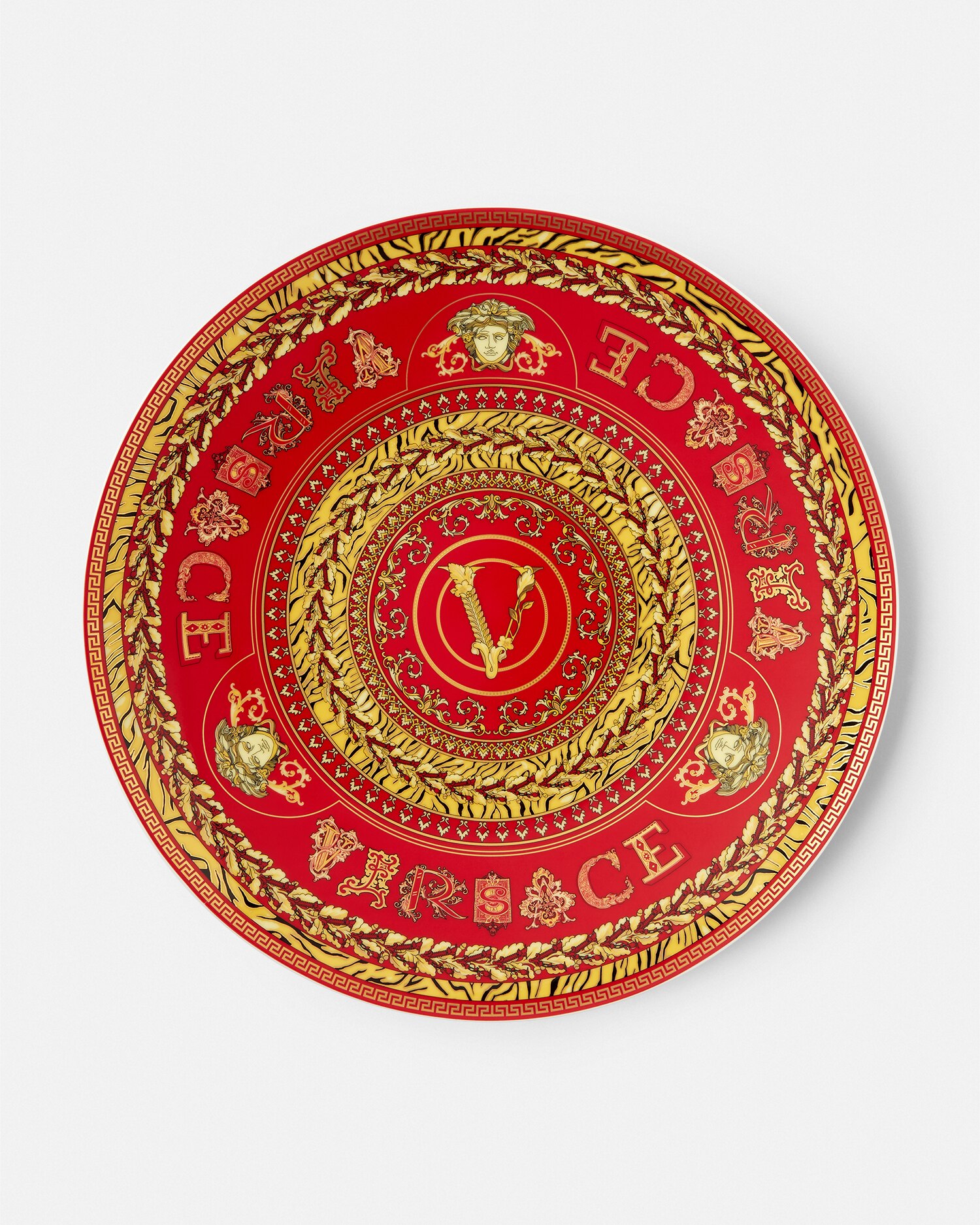 Versace Porcellane E Cristalli Virtus Holiday Plate 30 Cm In Multi