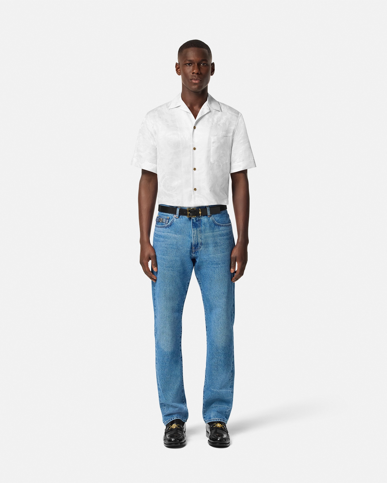Barocco Jacquard Silk-Blend Shirt