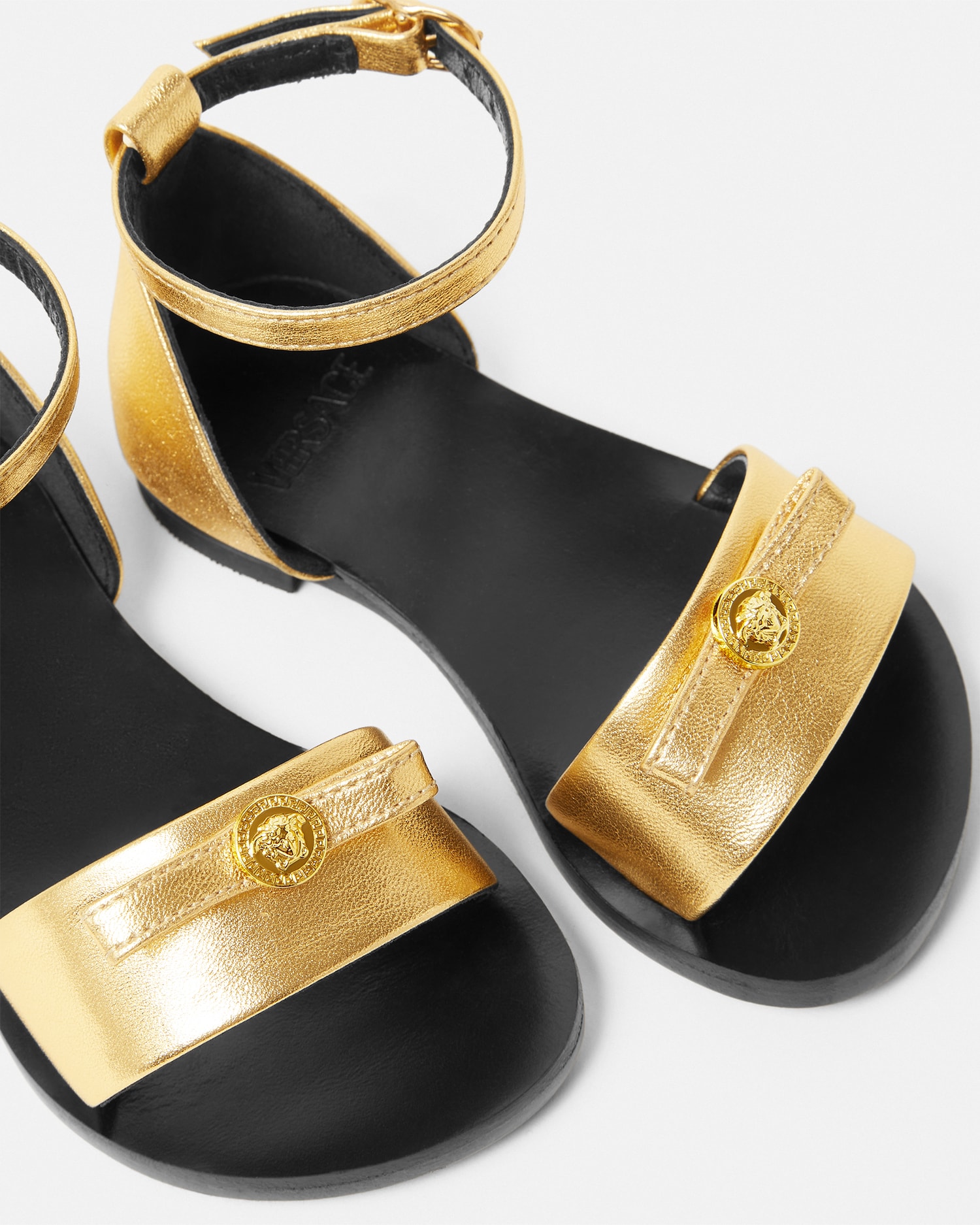 Gianni Ribbon Metallic Kids Sandals