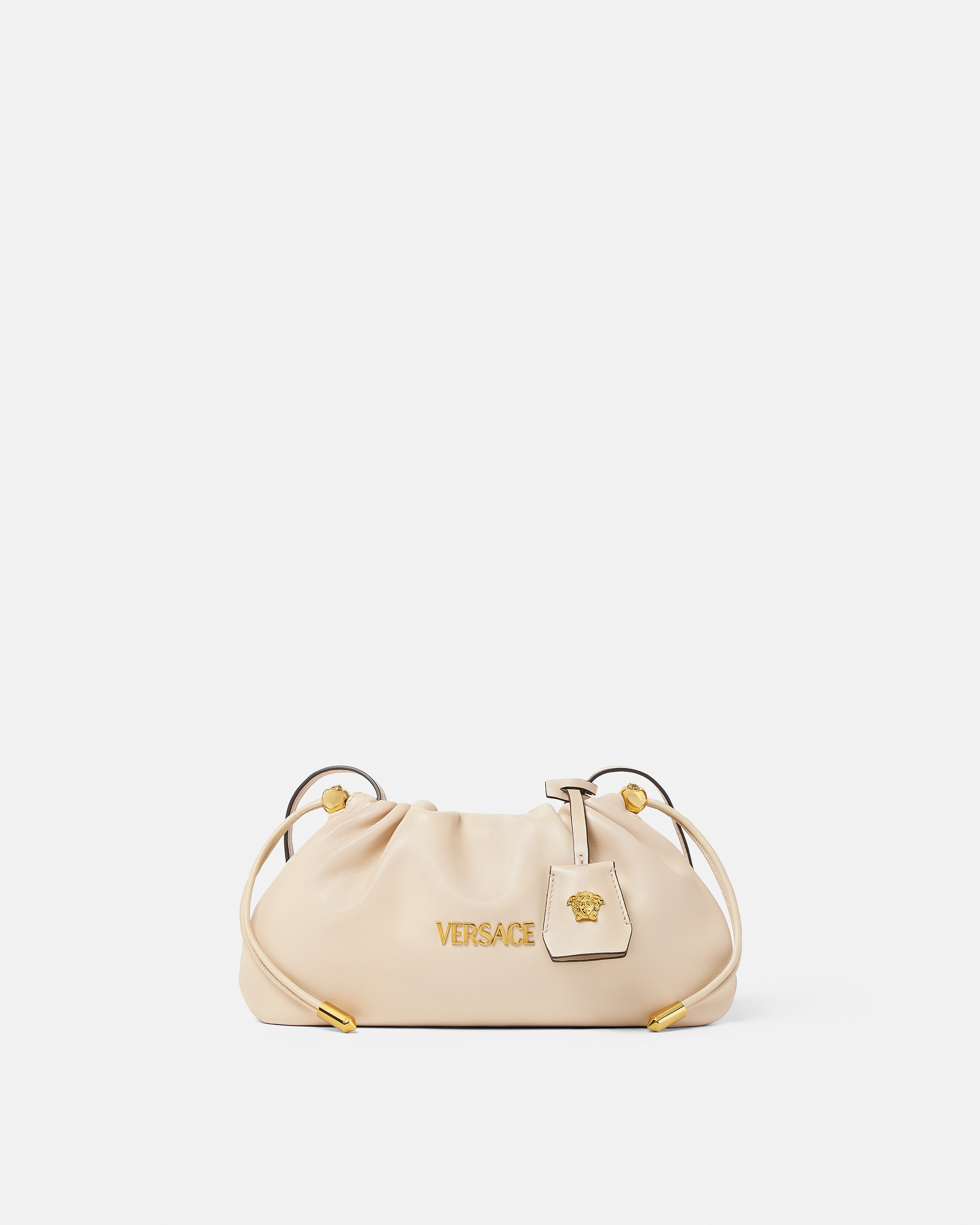 Versace Tag Nappa Mini Bag In Sand