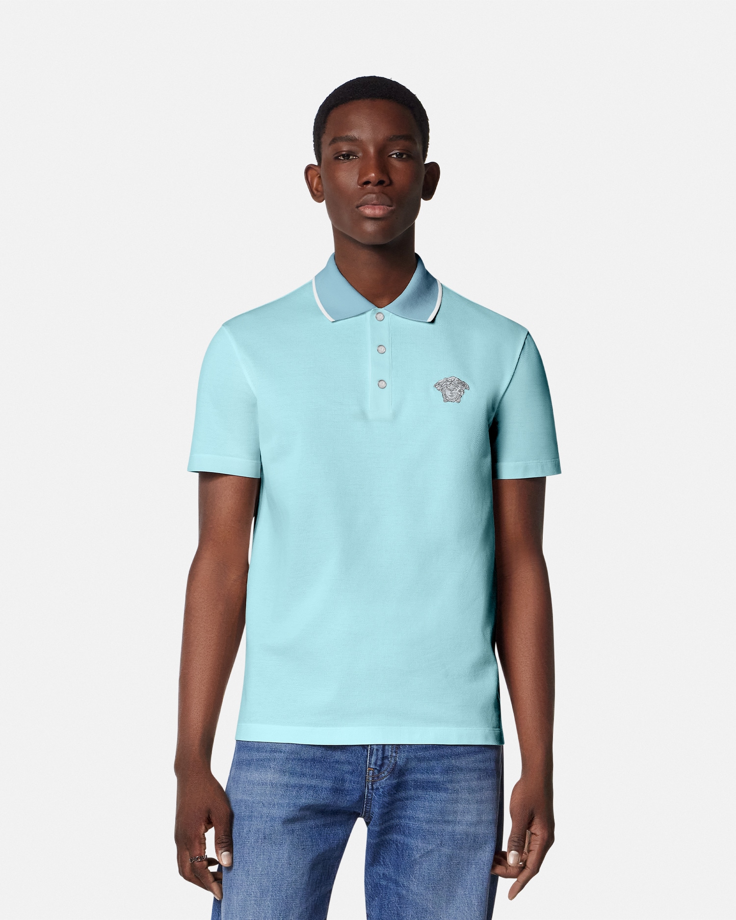 Embroidered Medusa Polo Shirt