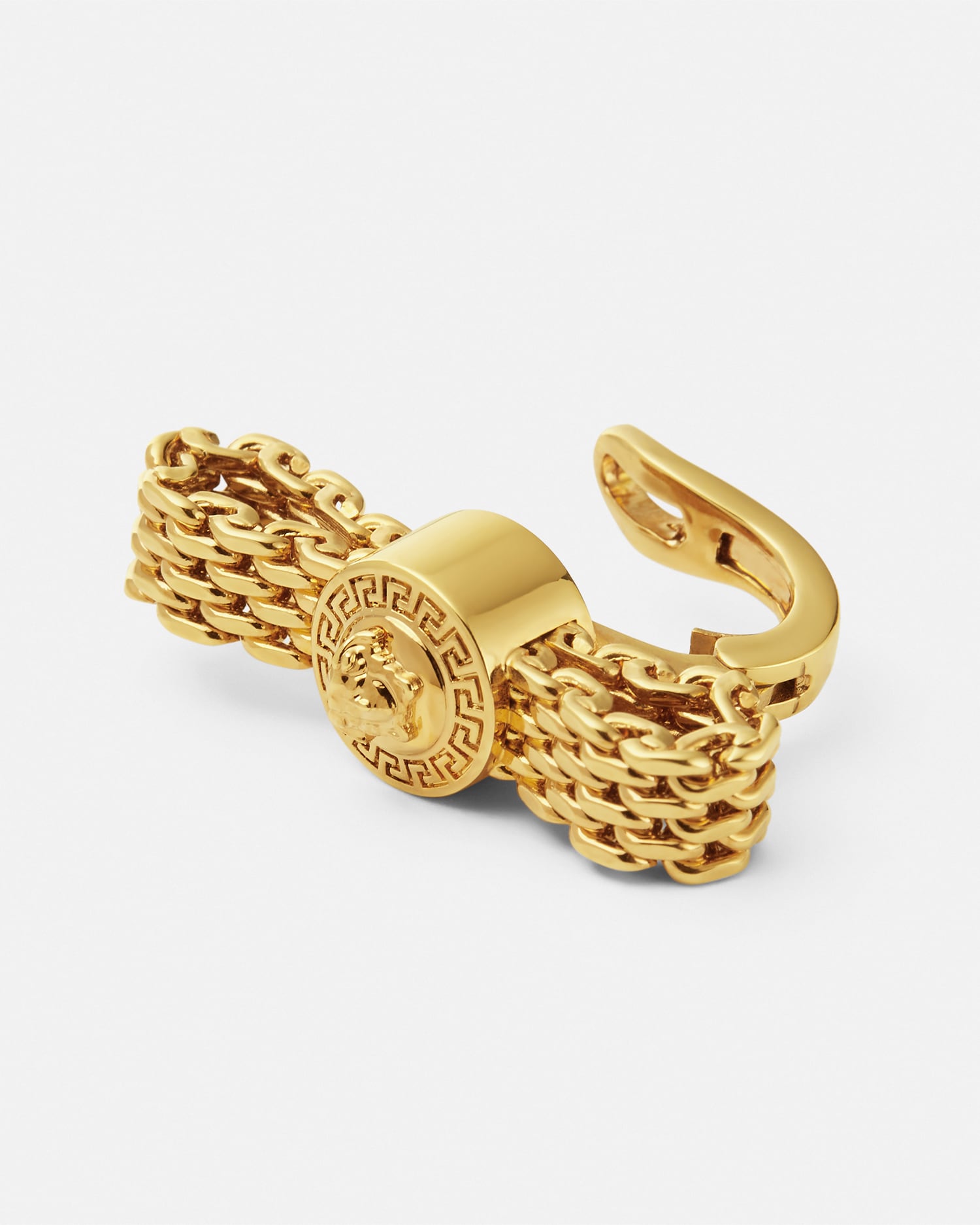 Versace Gianni Ribbon Clip Earring In Gold