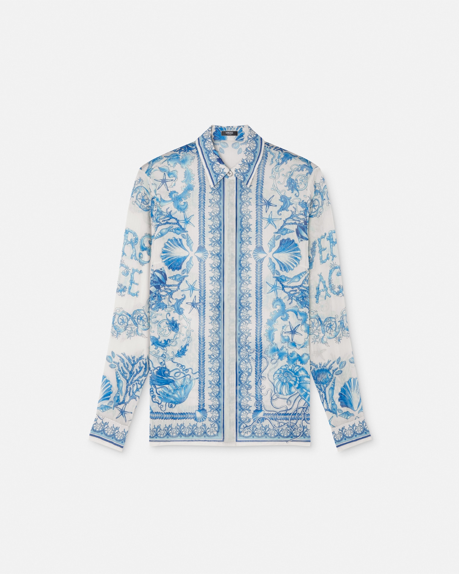 Versace Chemise Ajustée En Crêpe Underwater Barocco