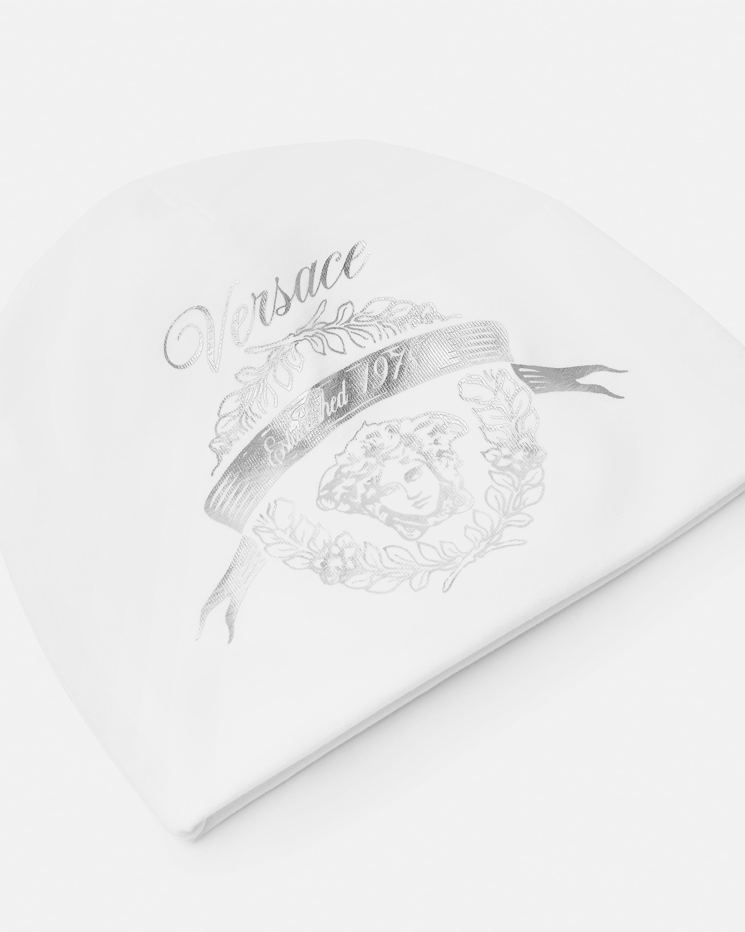 Versace Baby Printed Cotton-jersey Cap In White