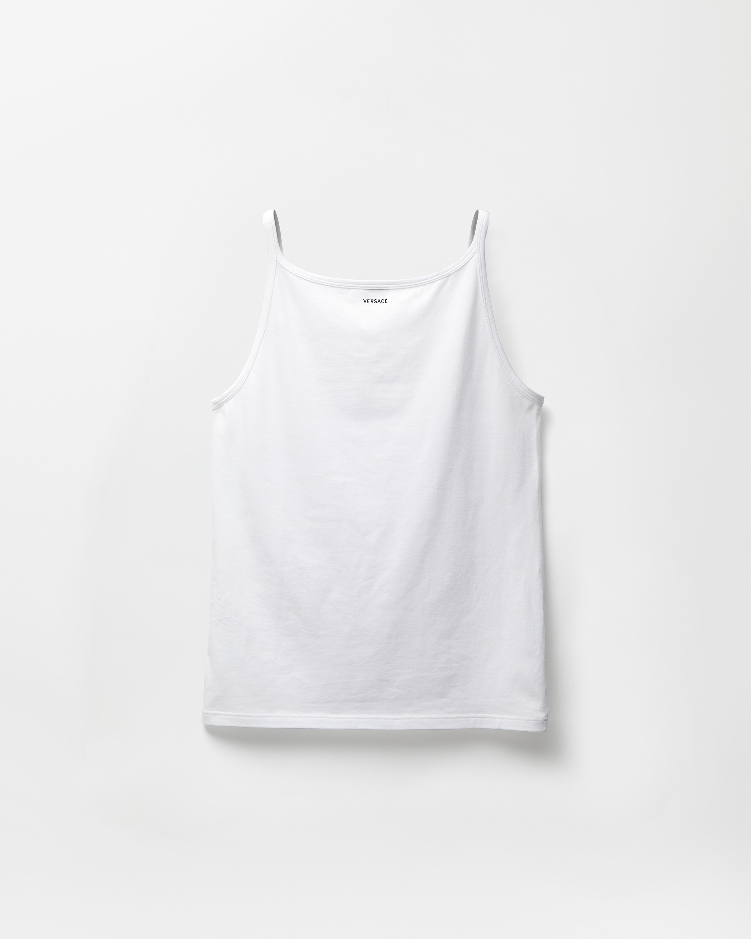 Embroidered Cotton-Jersey Tank Top Black | VERSACE US