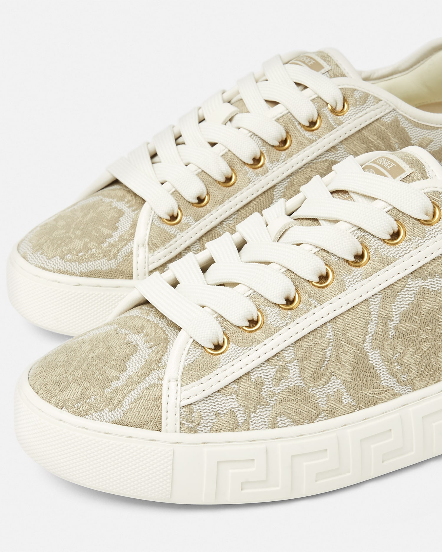Greca Jacquard Canvas Sneakers