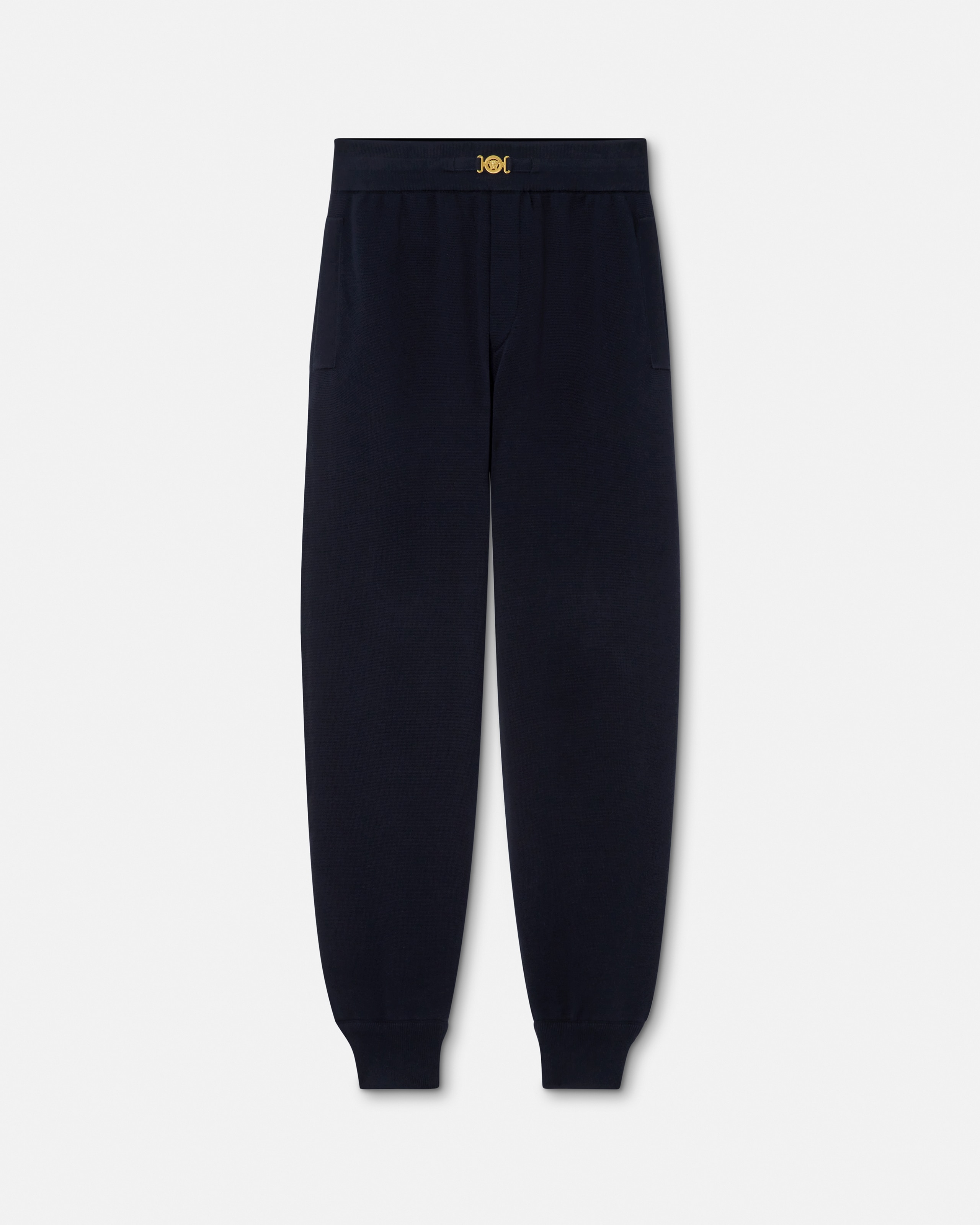 Versace Cashmere-blend Knit Sweatpants In Blue