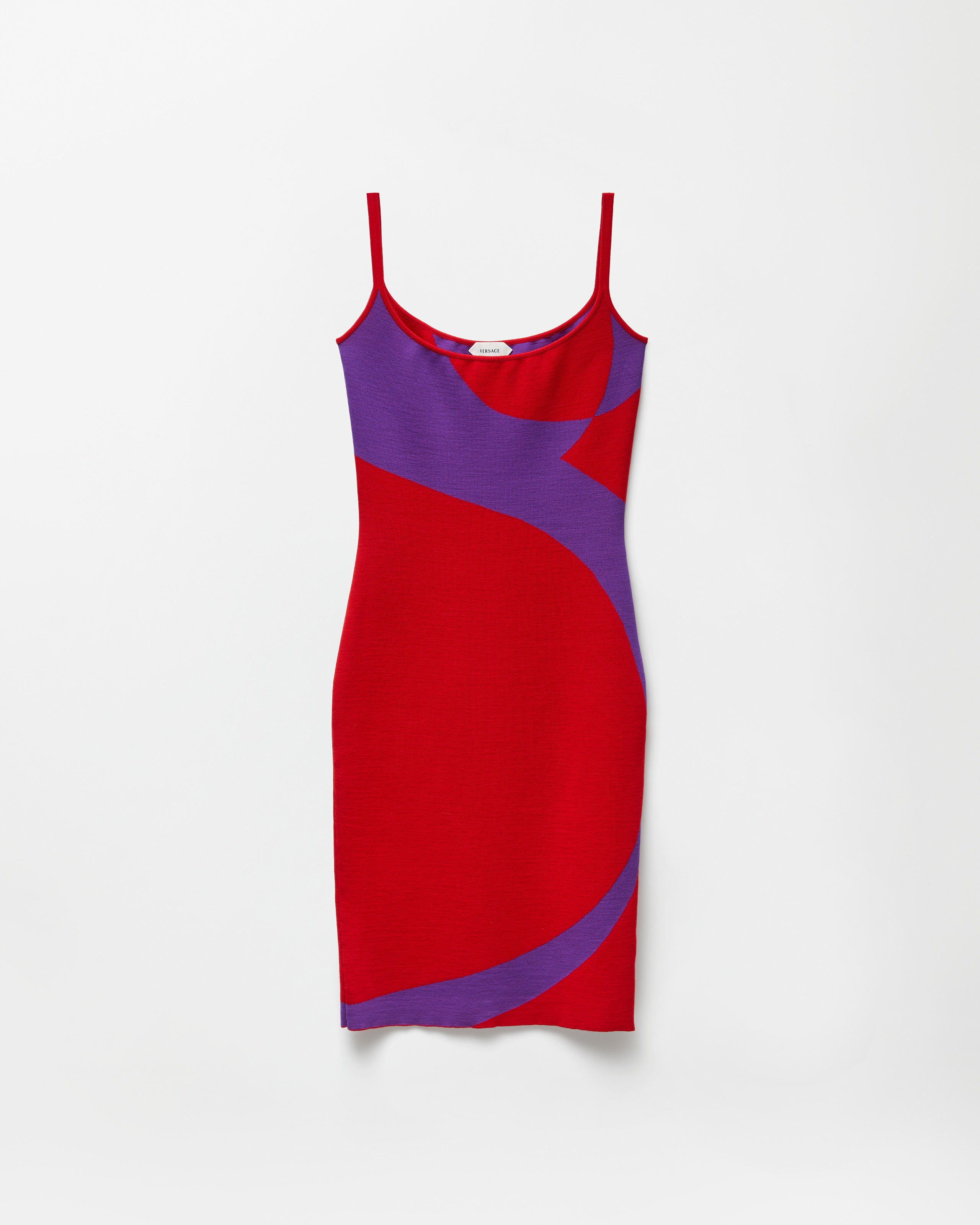 Versace Mini Robe En Maille De Laine Stretch In Multi