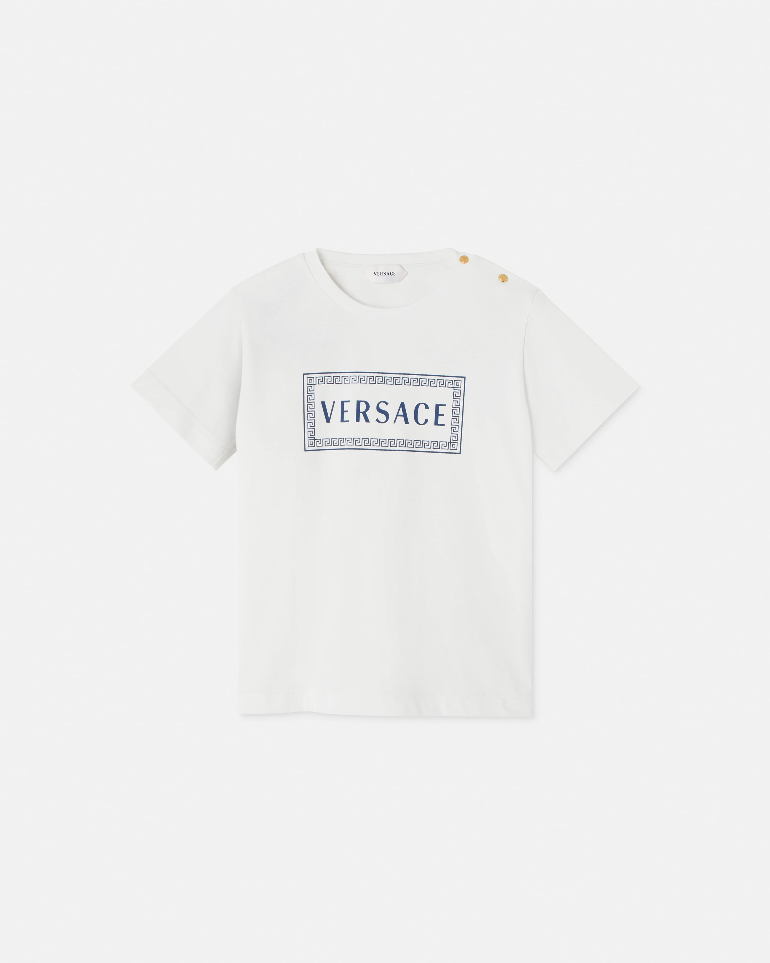 Versace T-shirt En Jersey De Coton Imprimé Baby In Blanc