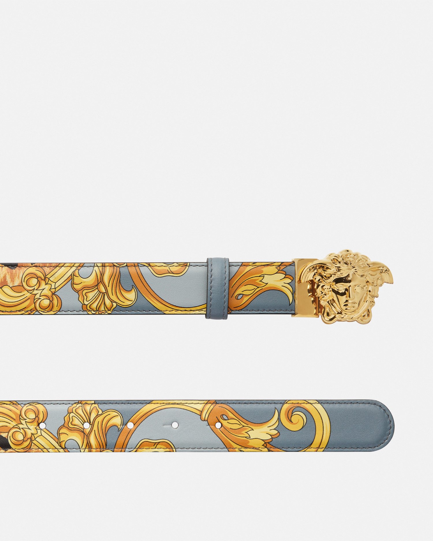 Cheetah Foulard La Medusa Leather Belt 1.2"