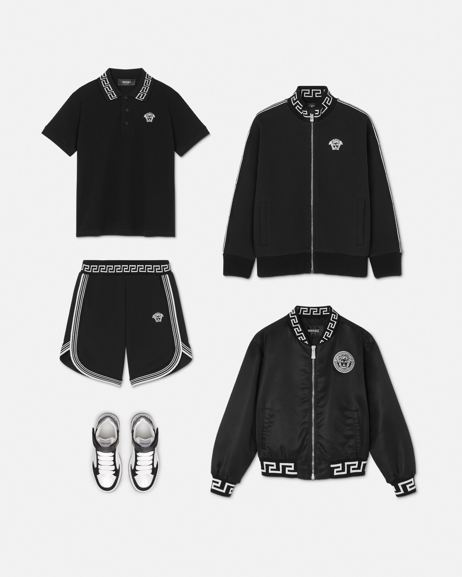 Versace Greca Kids Bomber Jacket In Black