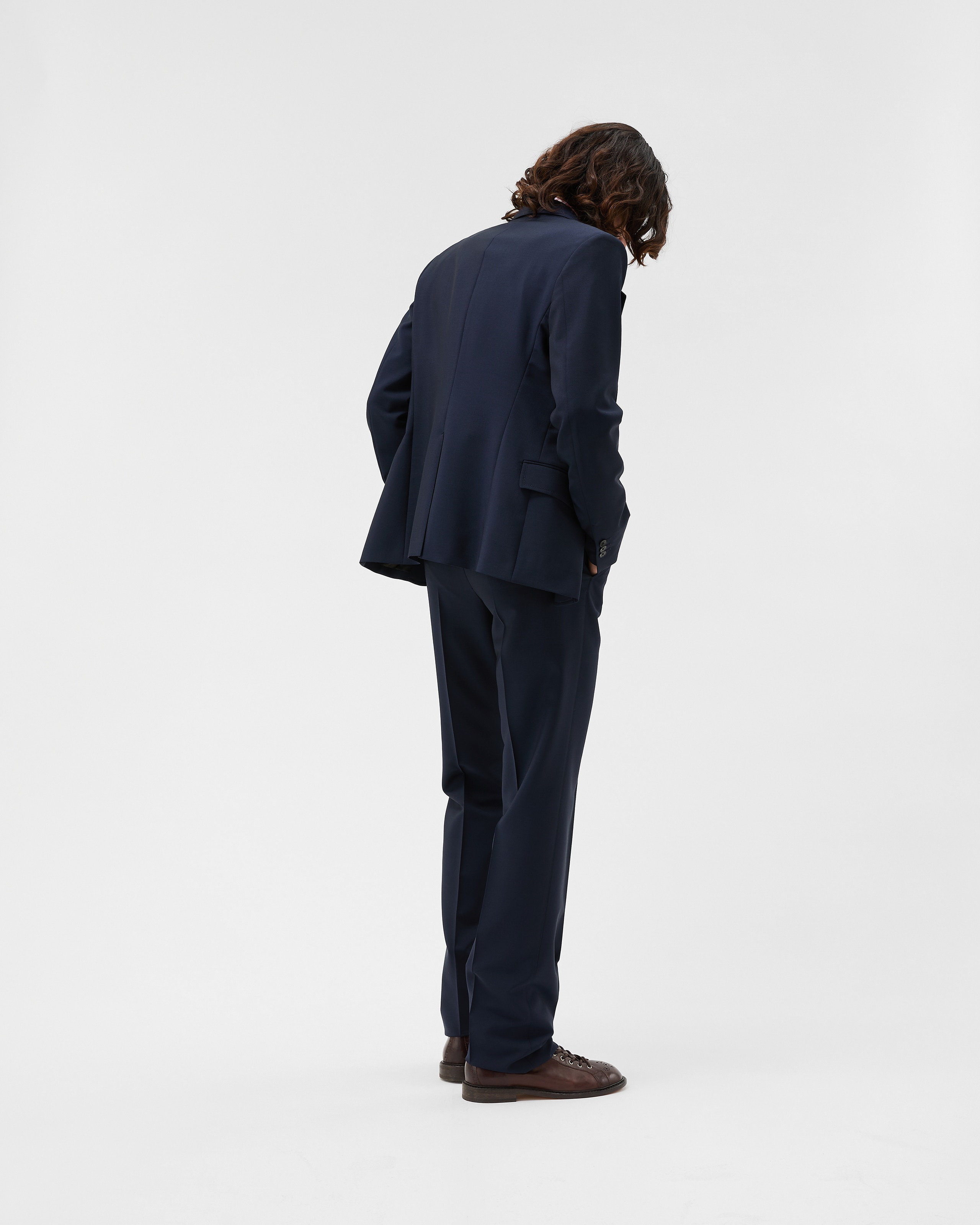 Wool-Mohair Slim Formal Pants Blue | VERSACE US