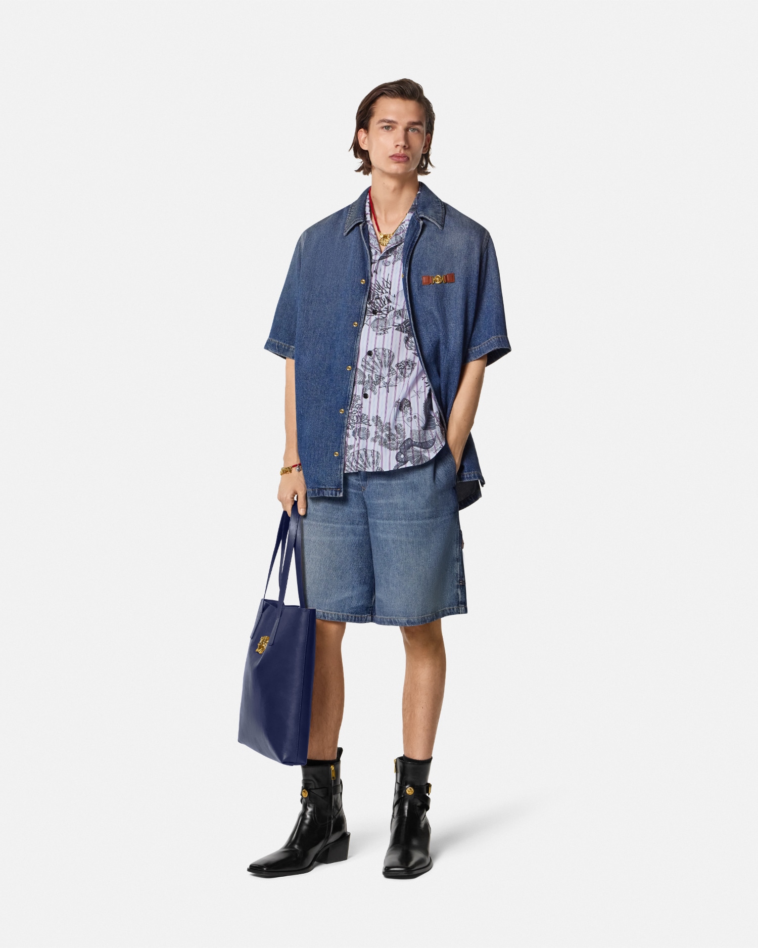 Medusa Biggie Denim Shorts