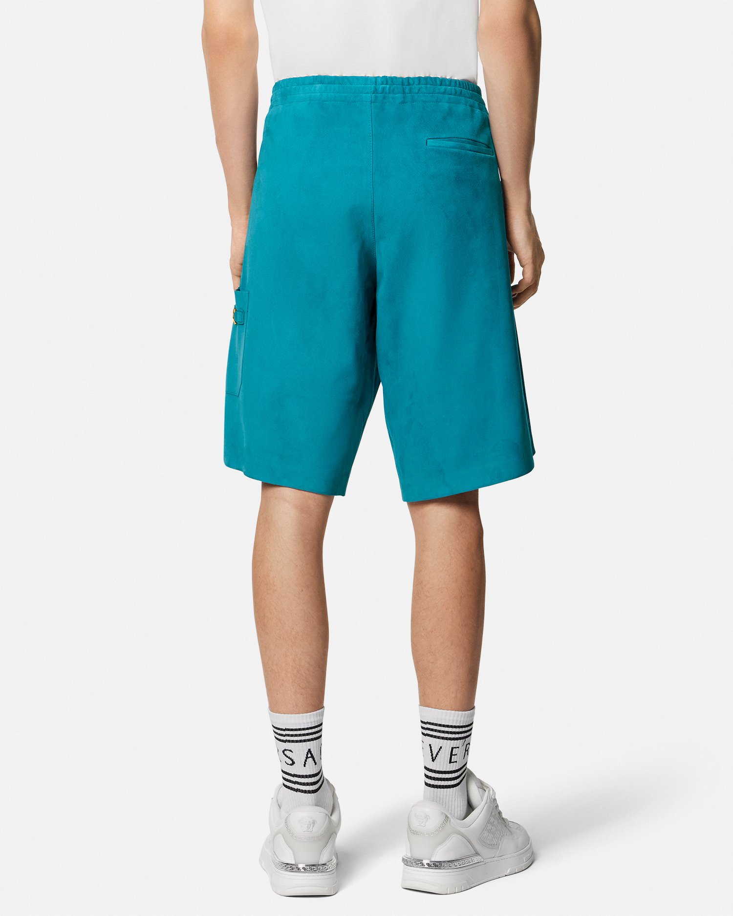 Medusa Biggie Suede Shorts