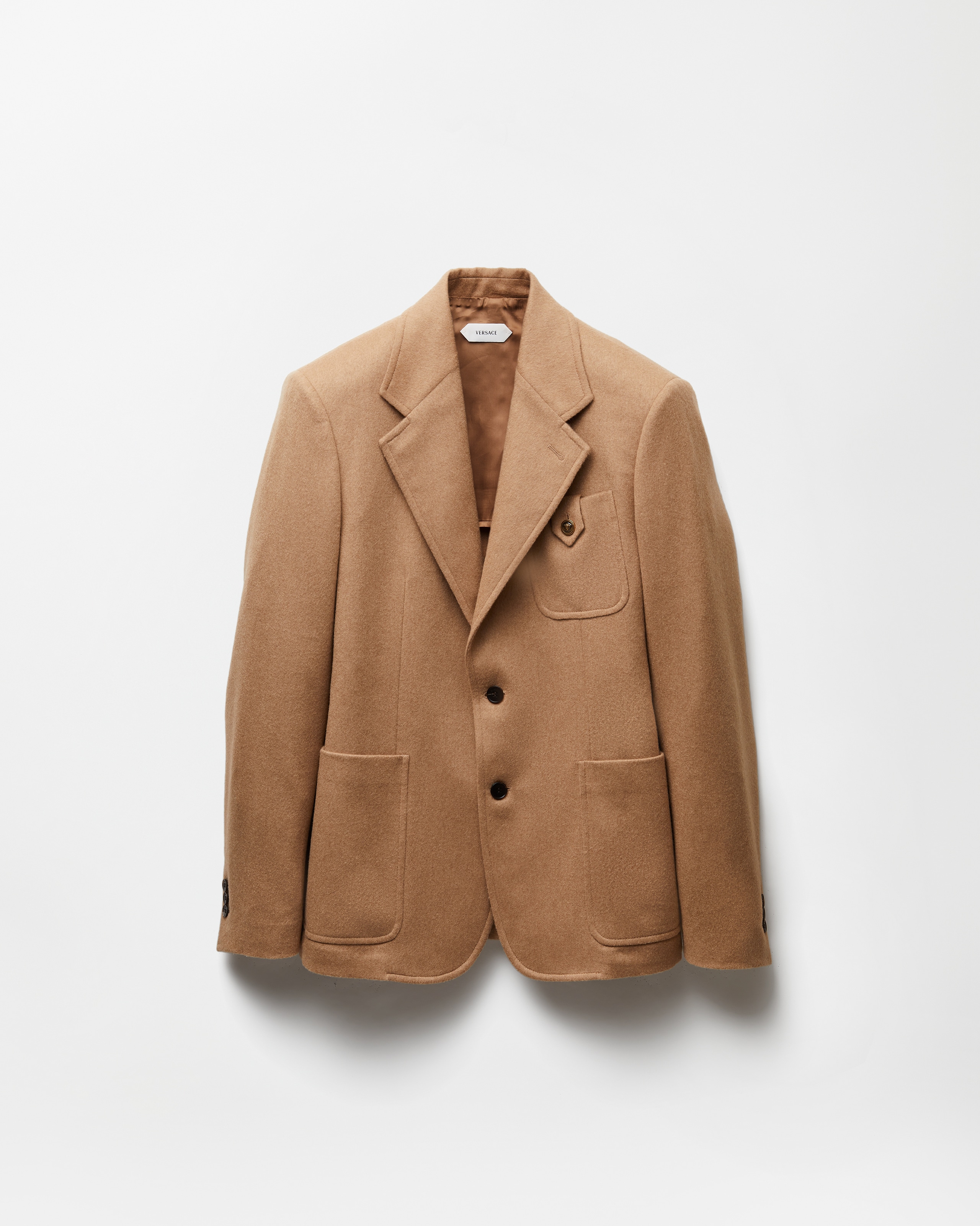 Versace Blazer En Poil De Chameau In Brown