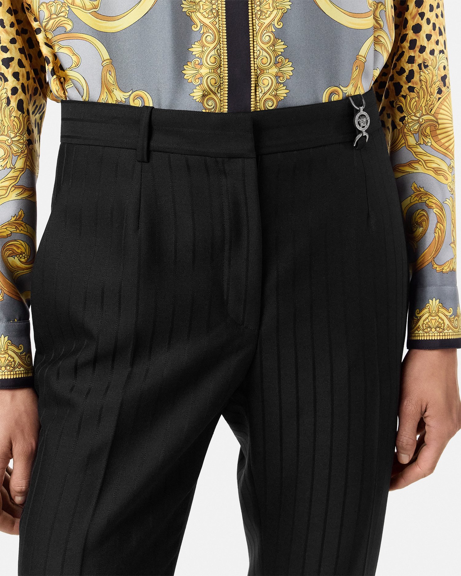 Wool Pinstripe DV Pants
