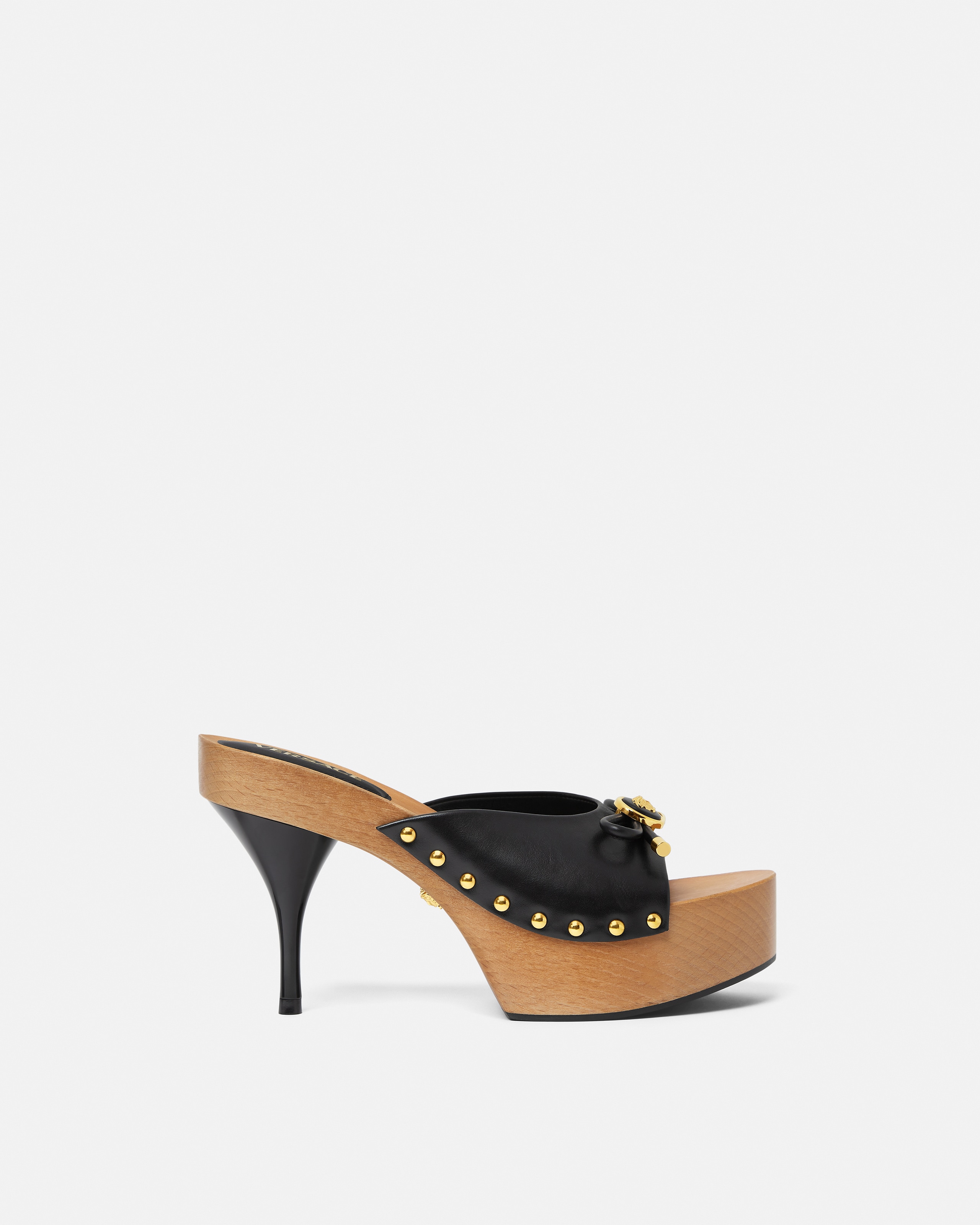 Opera Bow Leather Clogs 110 mm