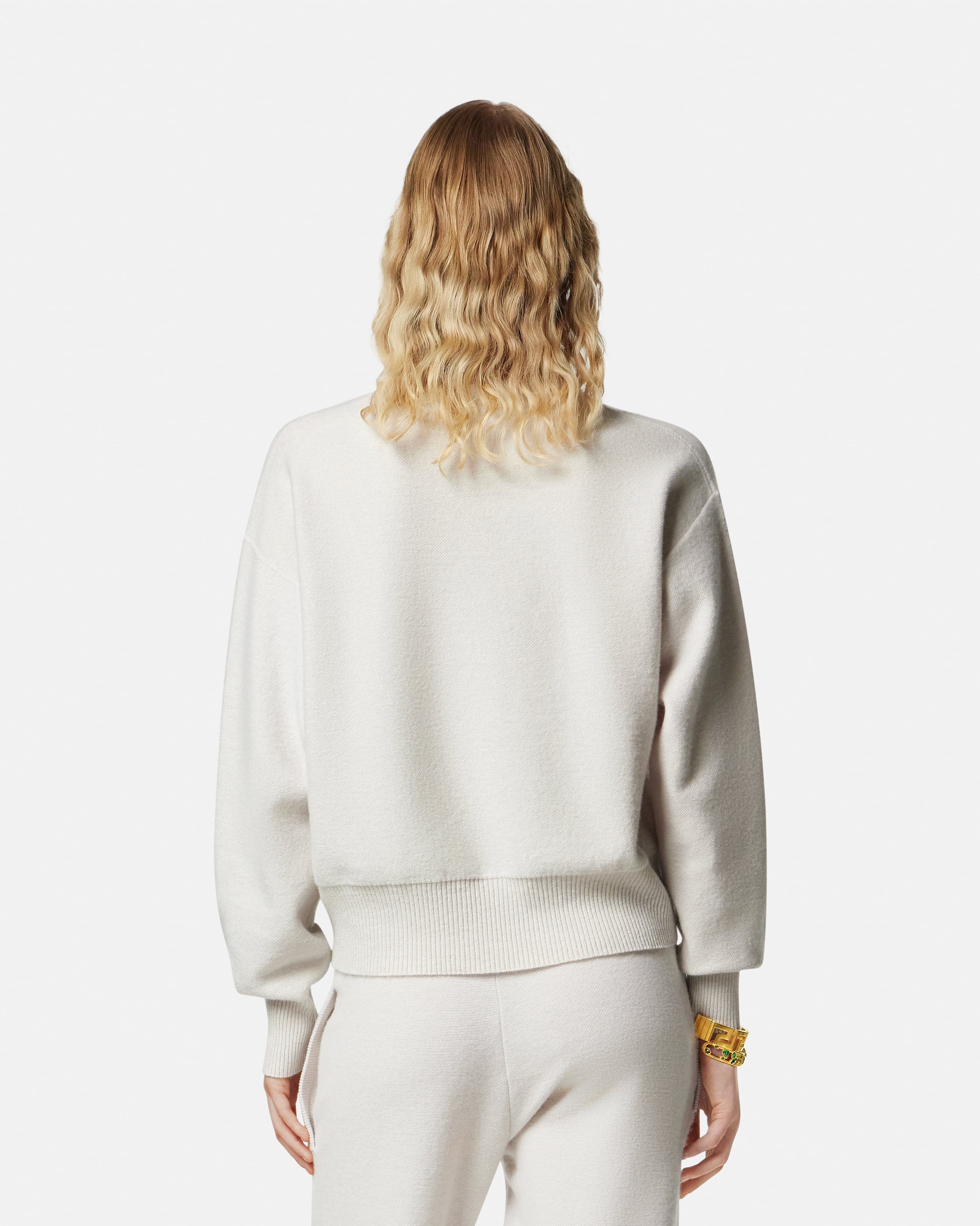 Cashmere-Wool Knit Sweater Gray | VERSACE US Cashmere-Wool Knit Sweater Gray | VERSACE US