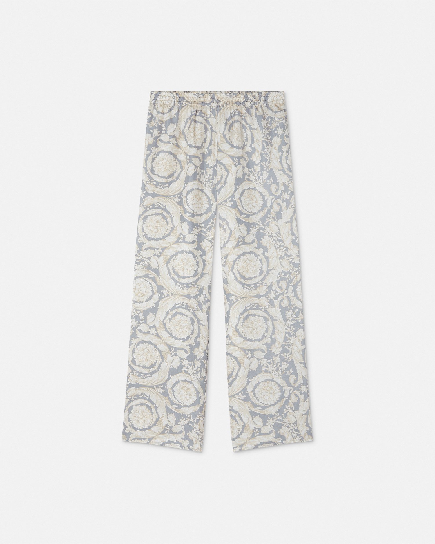 Versace Pantalon Barocco Kids En Soie In Gris