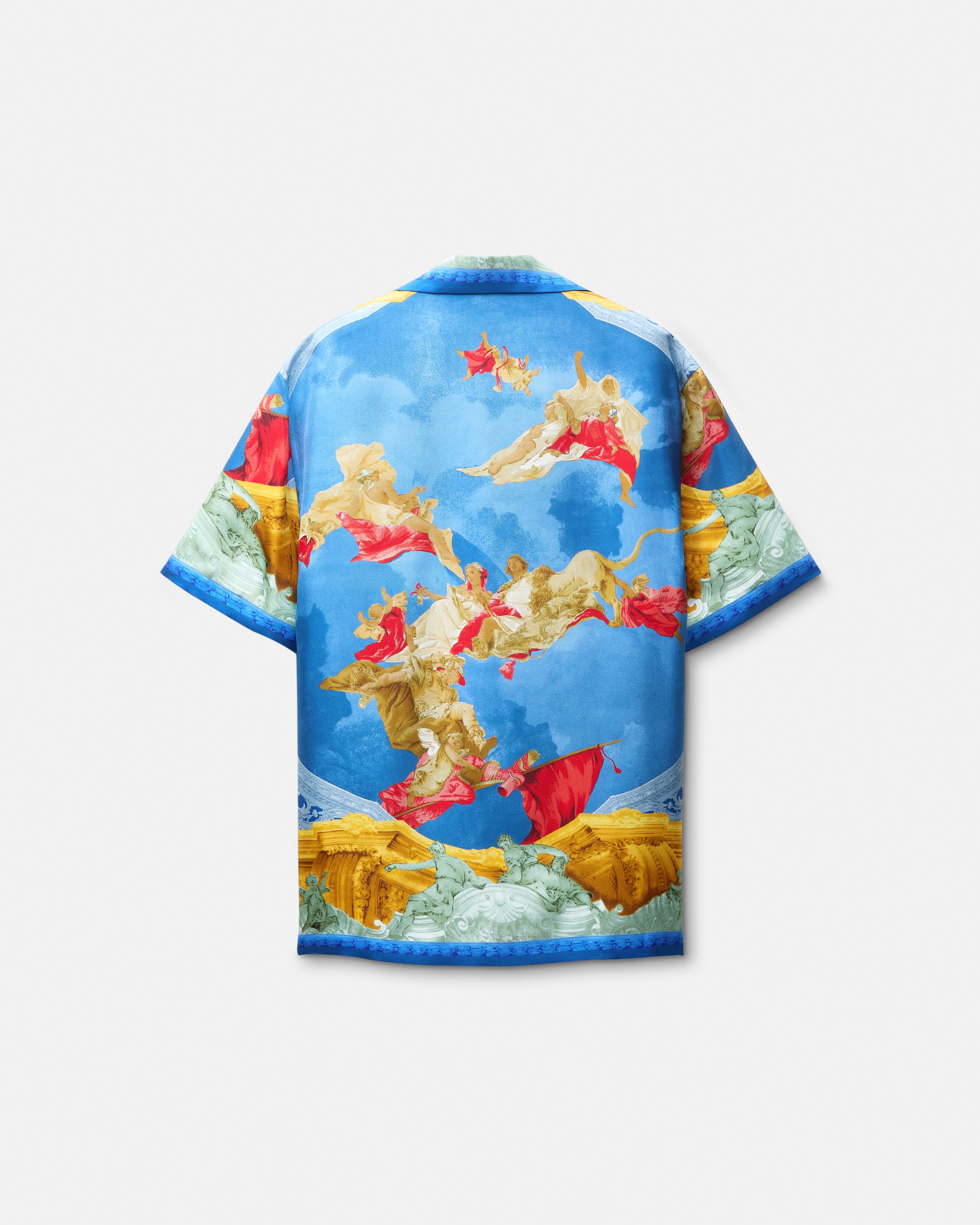 Printed Silk Twill Slim Shirt Print | VERSACE US