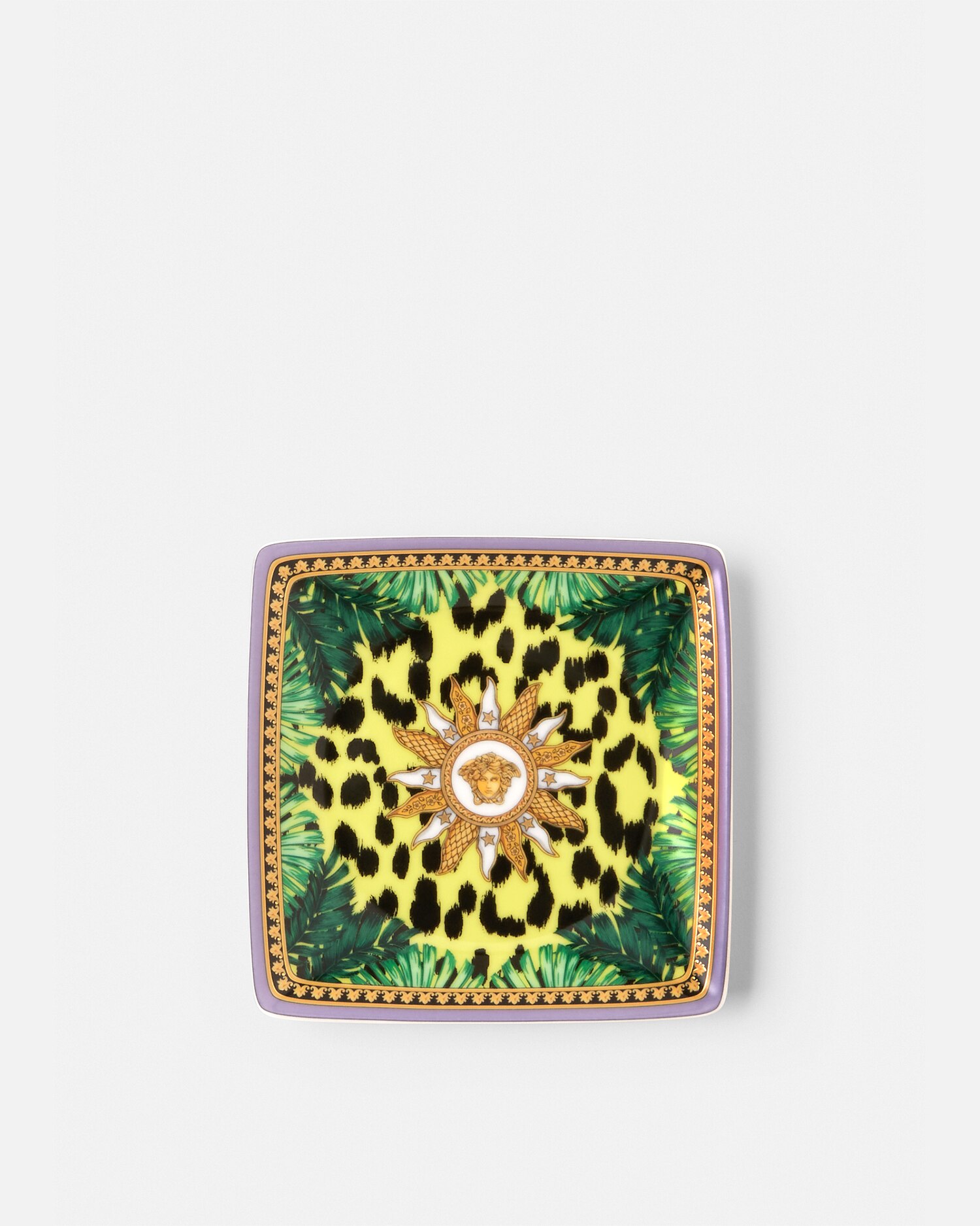 Versace Porcellane E Cristalli Jungle Animalier Dish 12 Cm In Green