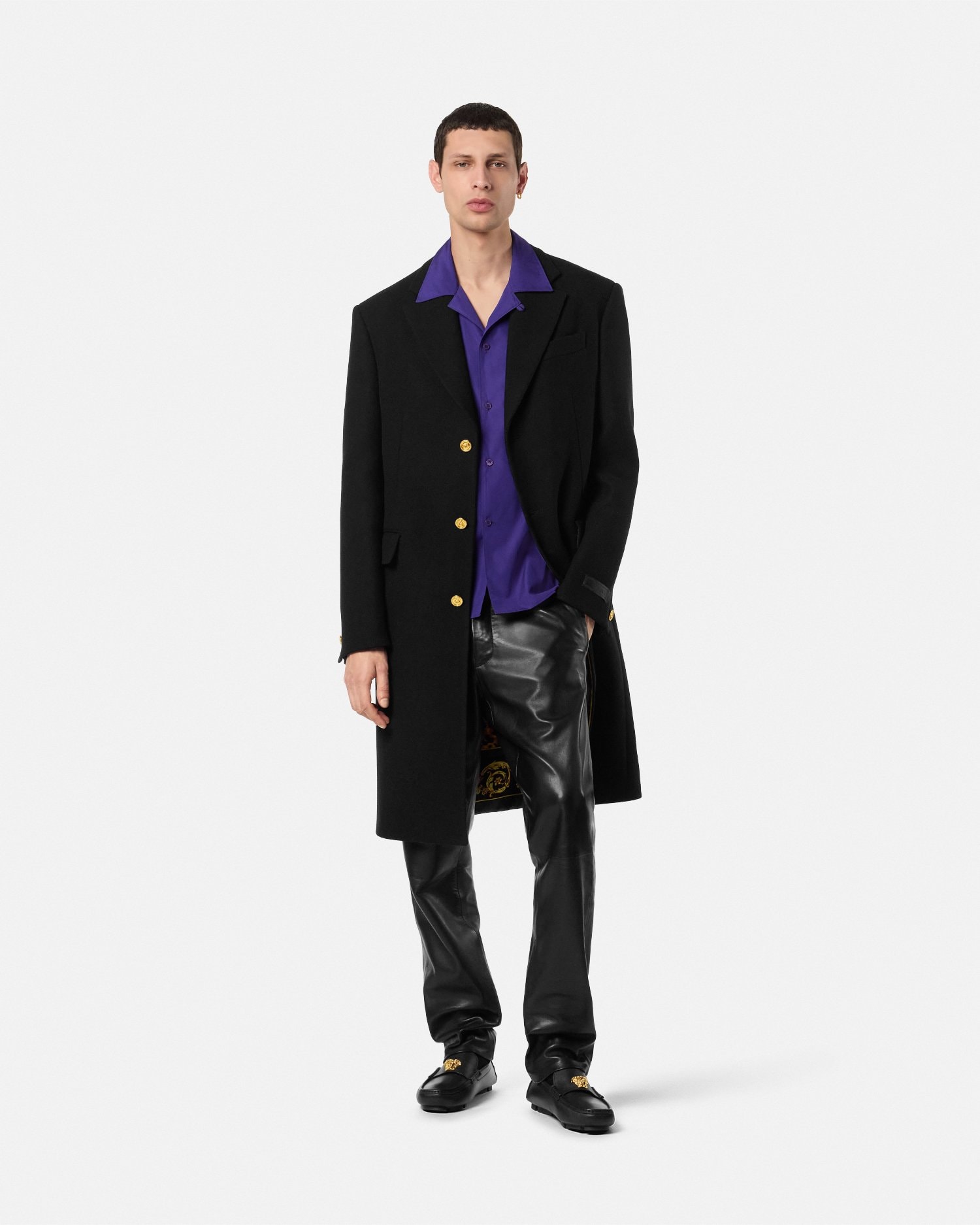 Wool-Blend Single-Breasted Coat
