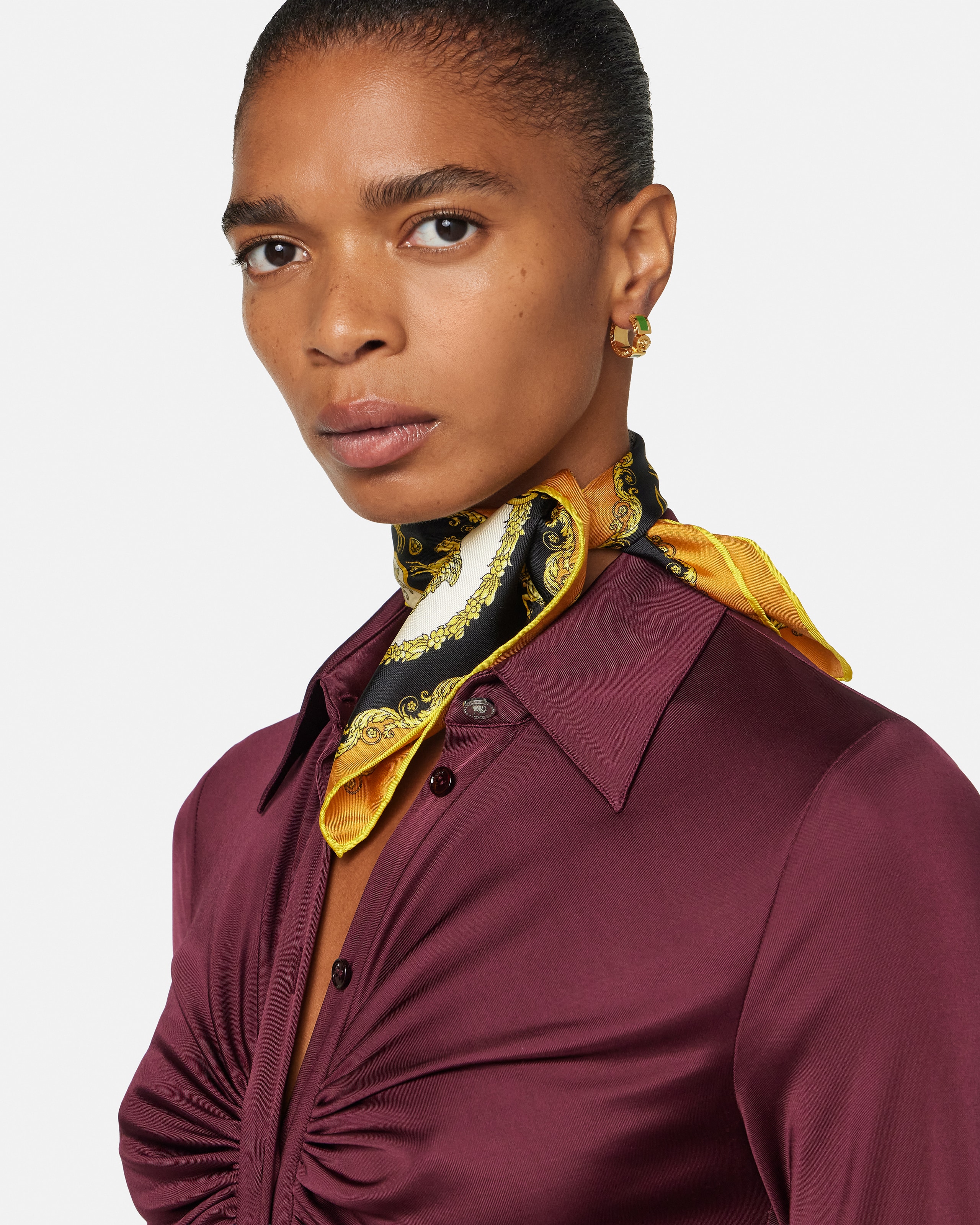 Icon Earrings Green,Gold | VERSACE US