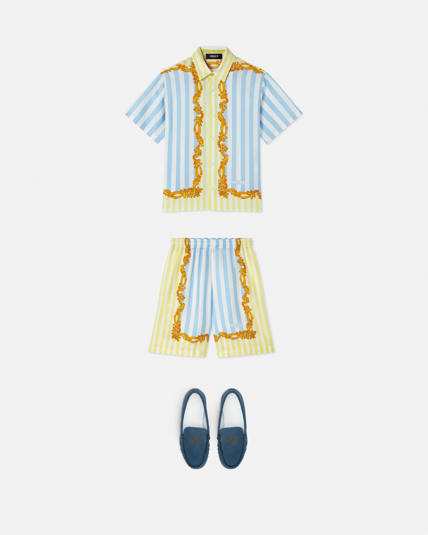 Barocco Pinstripe Silk Kids Shorts