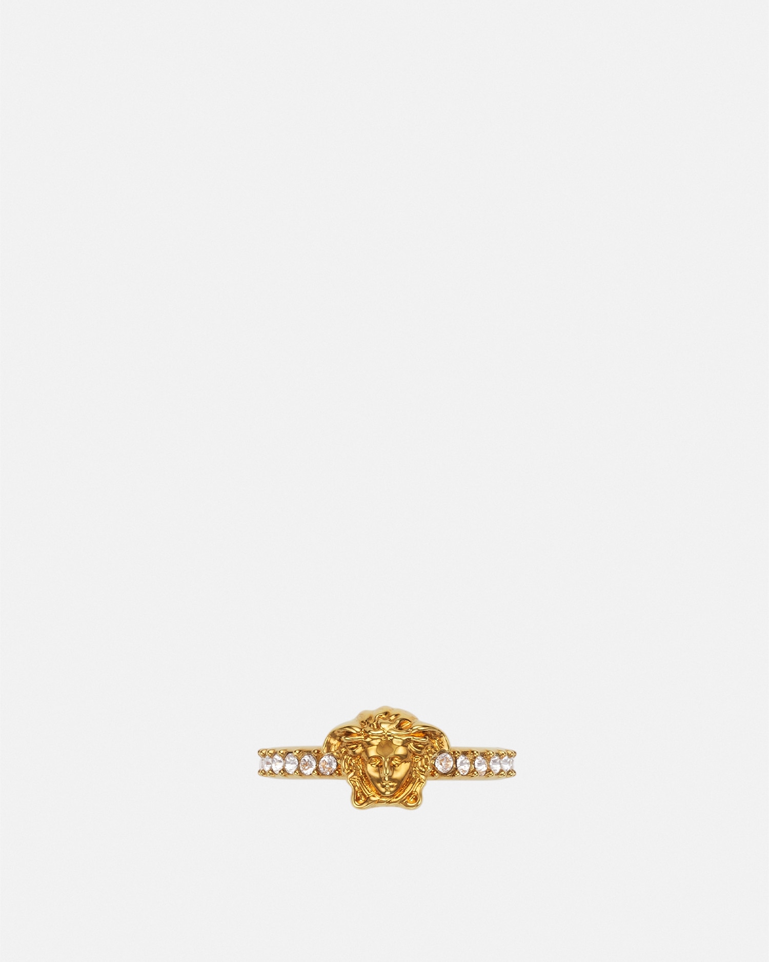 Versace Accessori Crystal La Medusa Ring In Gold