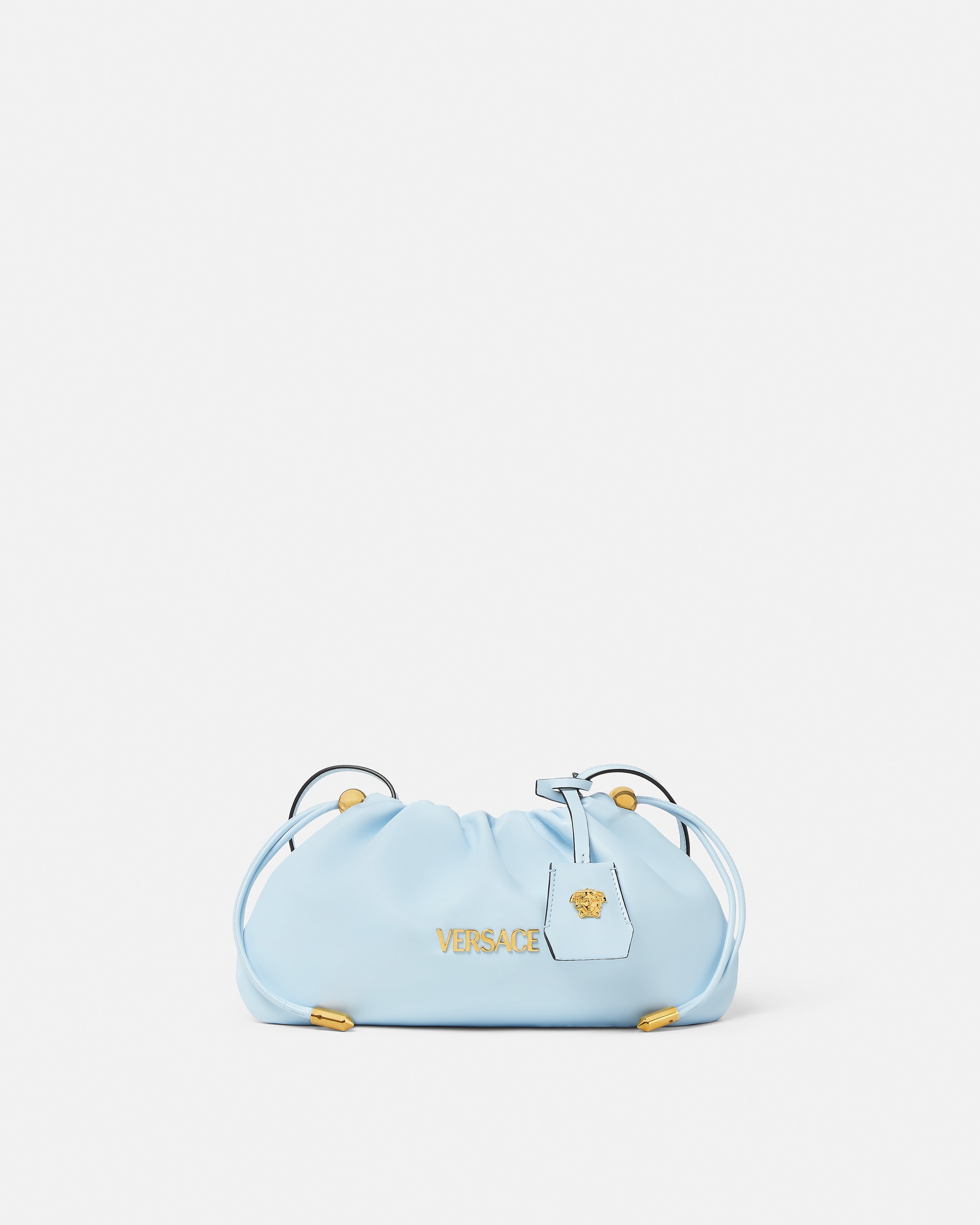 Versace Tag Nappa Mini Bag In Blue