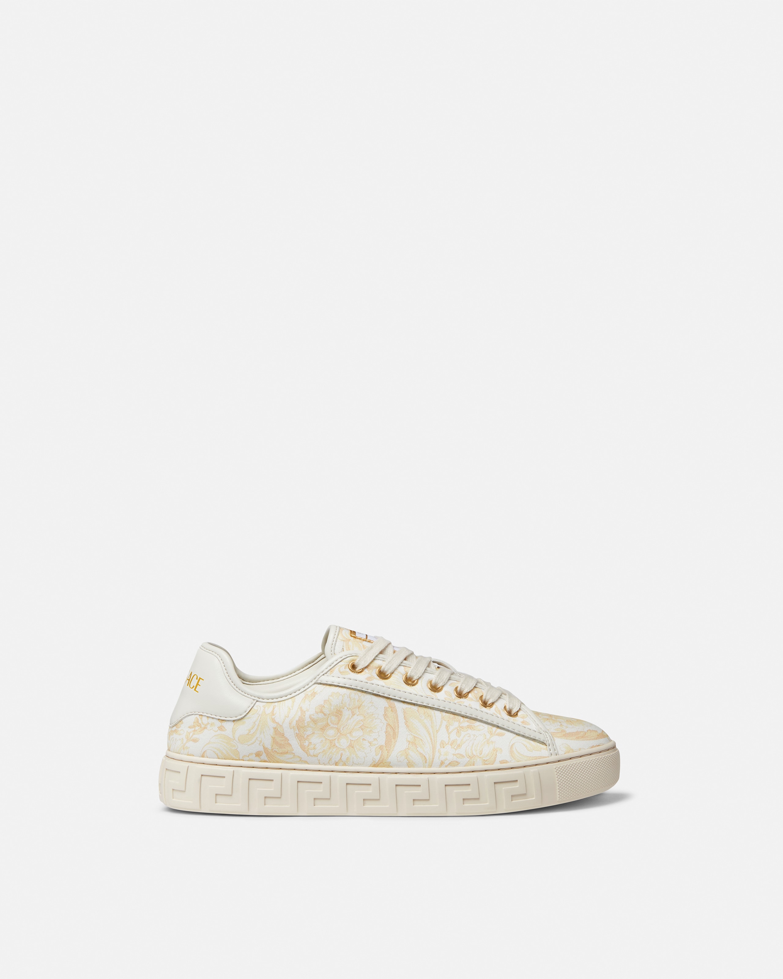 Greca Printed Canvas Sneakers