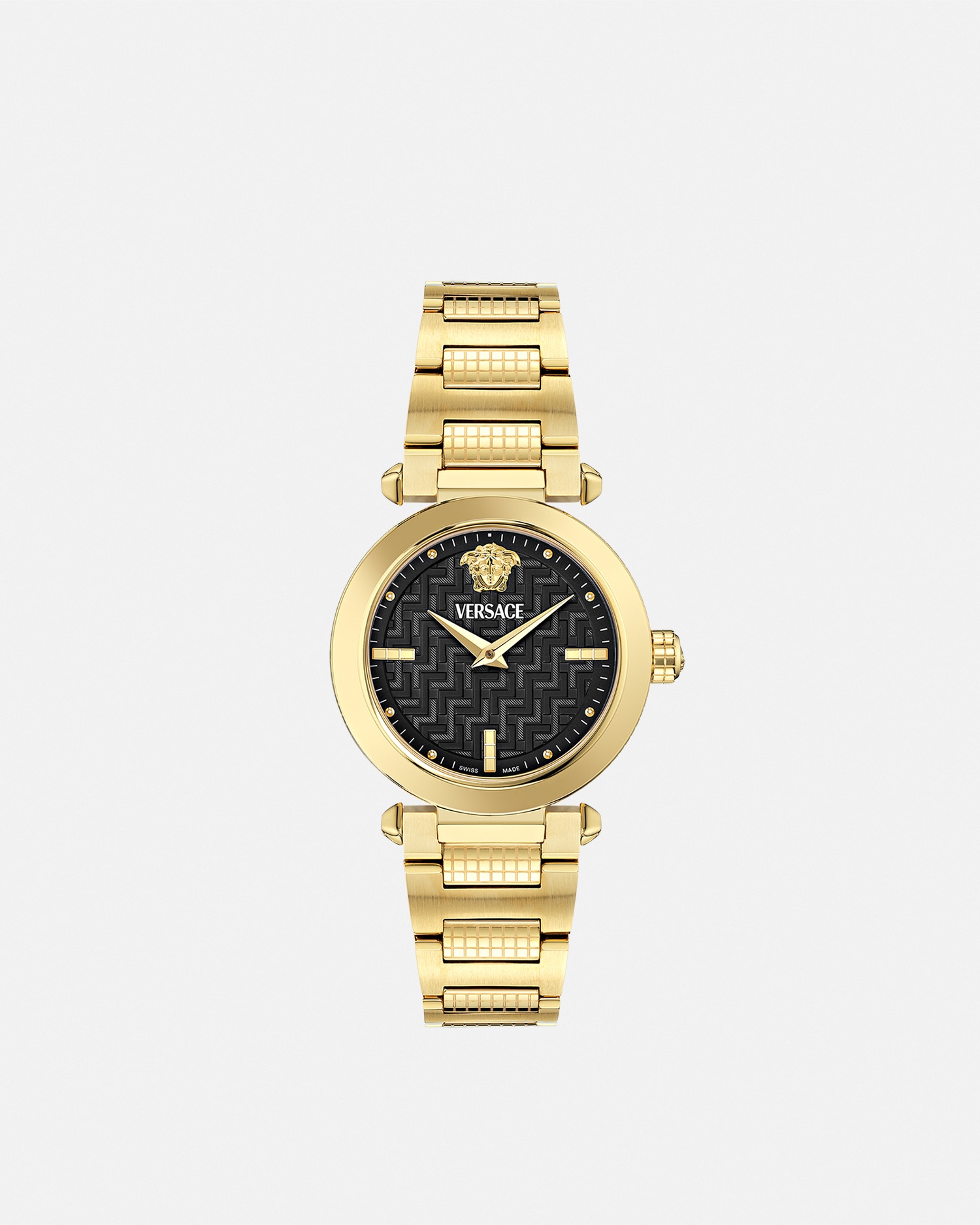 Versace Greek Watch In Black+gold