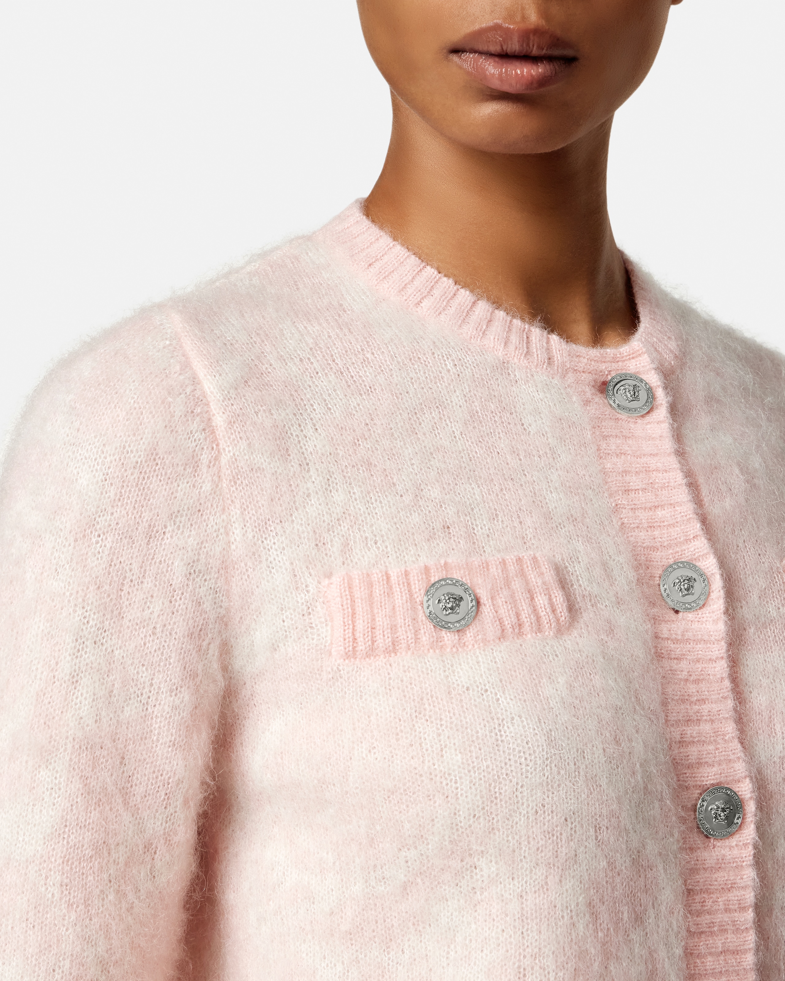 Jacquard Mohair Knit Cardigan