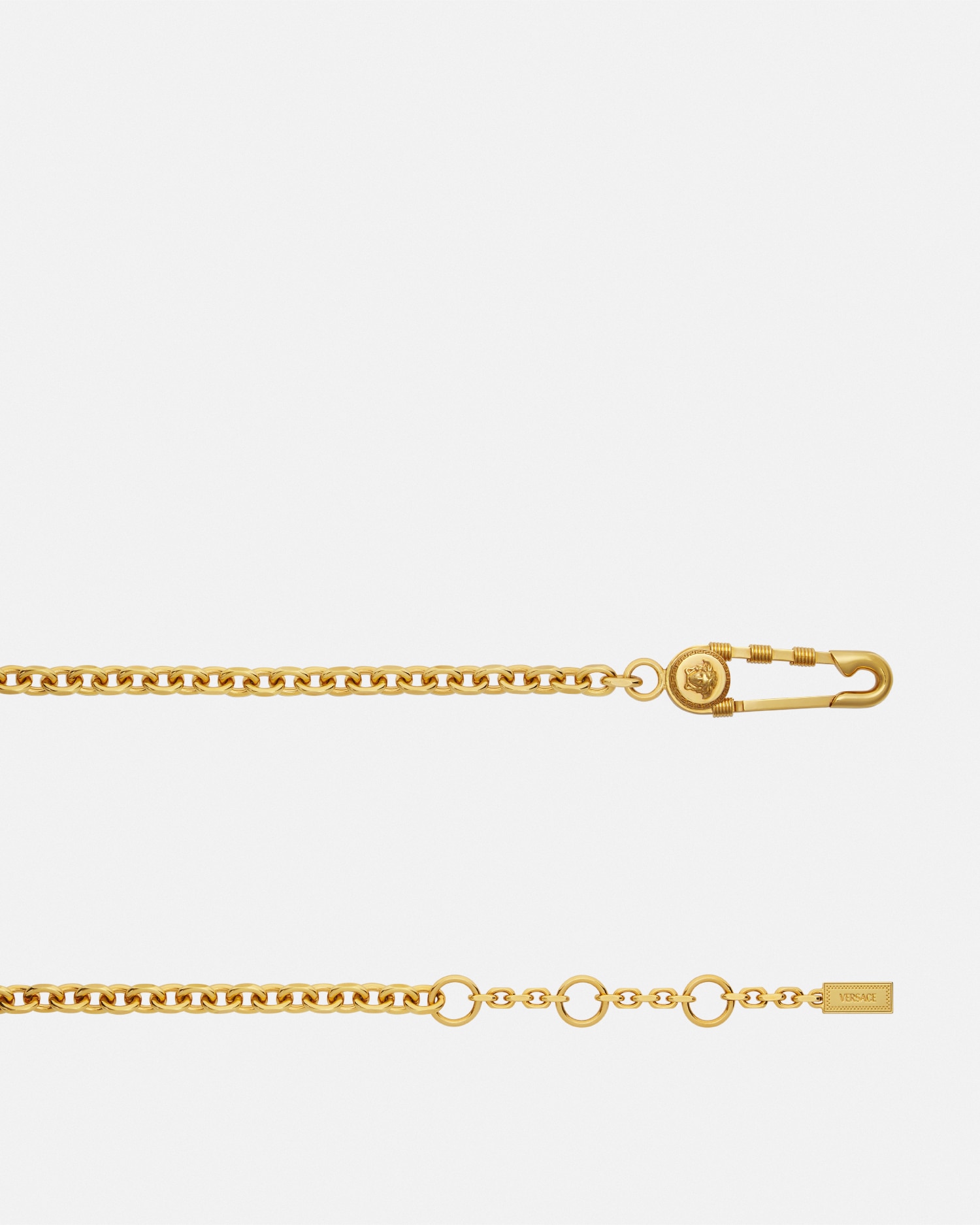Versace Safety Pin Chain Belt 1.5 Cm In Gold