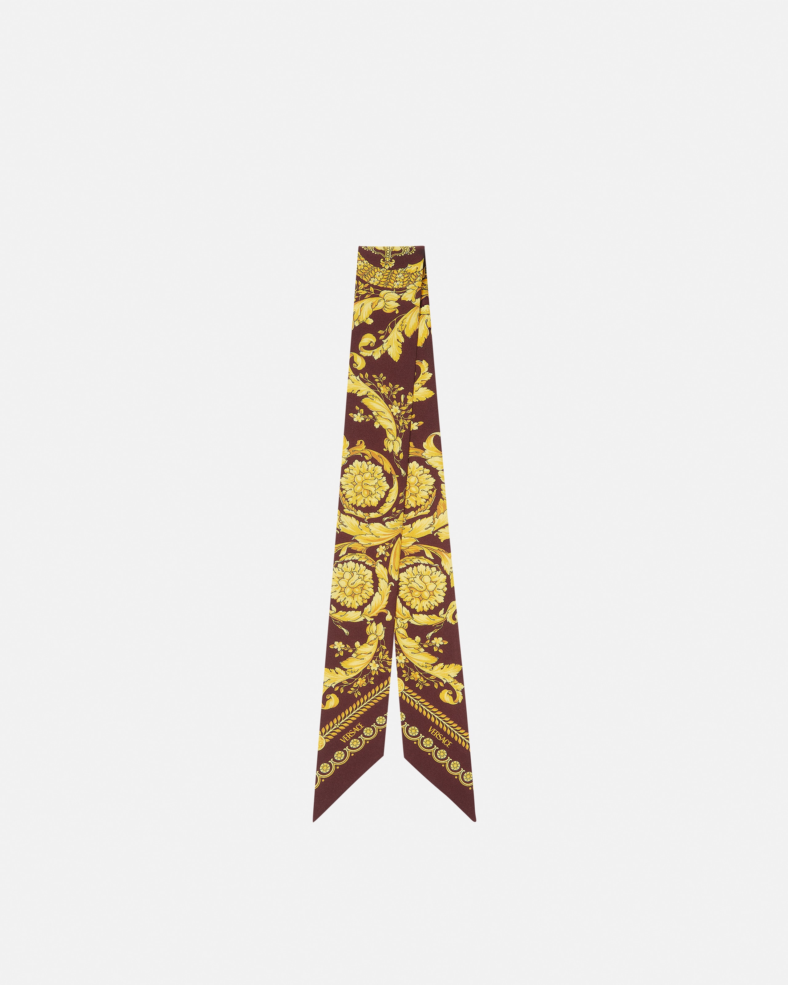 Versace Bordeaux Barocco Print Bandana Scarf In Multi