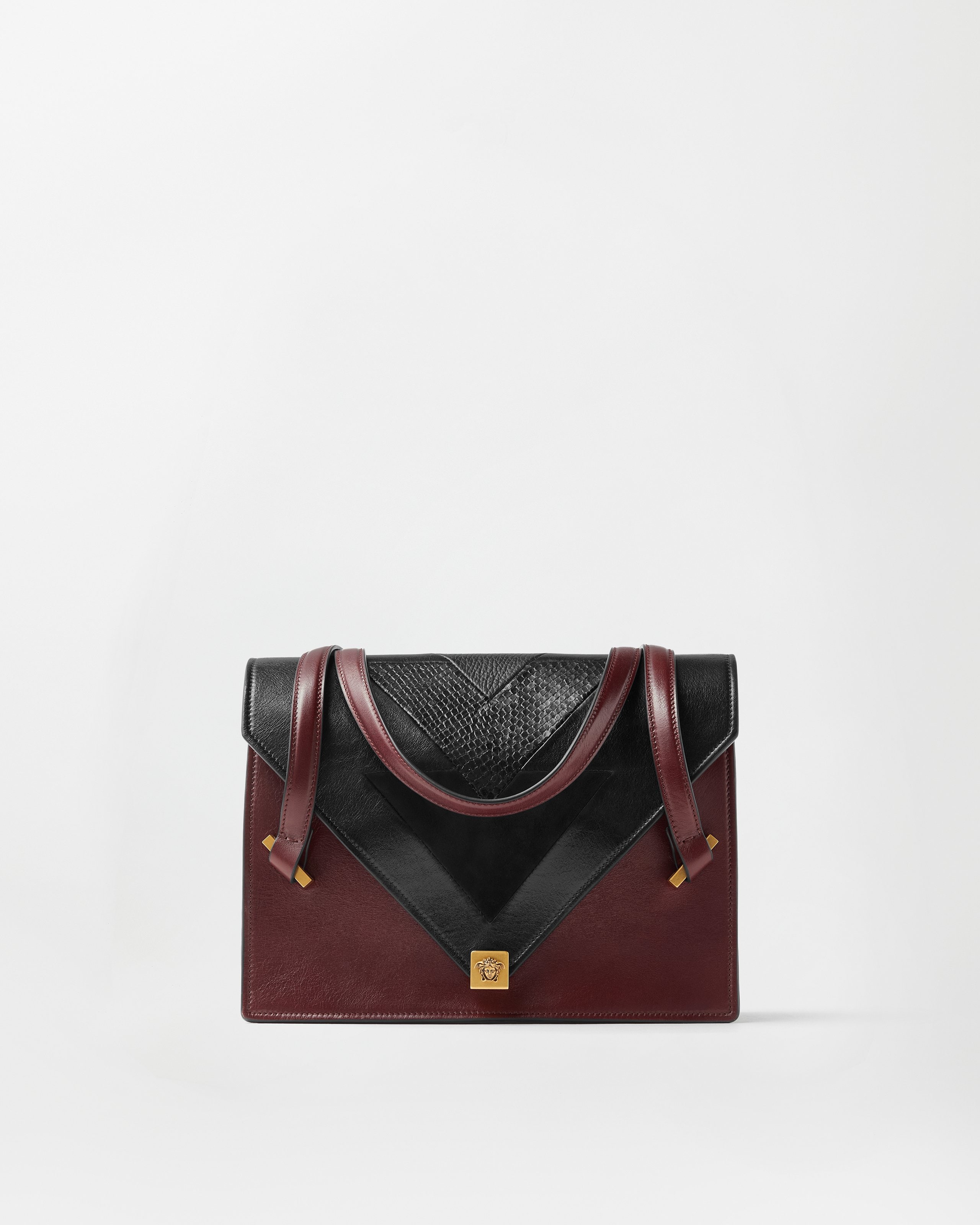 Versace Severine Python-effect Leather Shoulder Bag In Multi