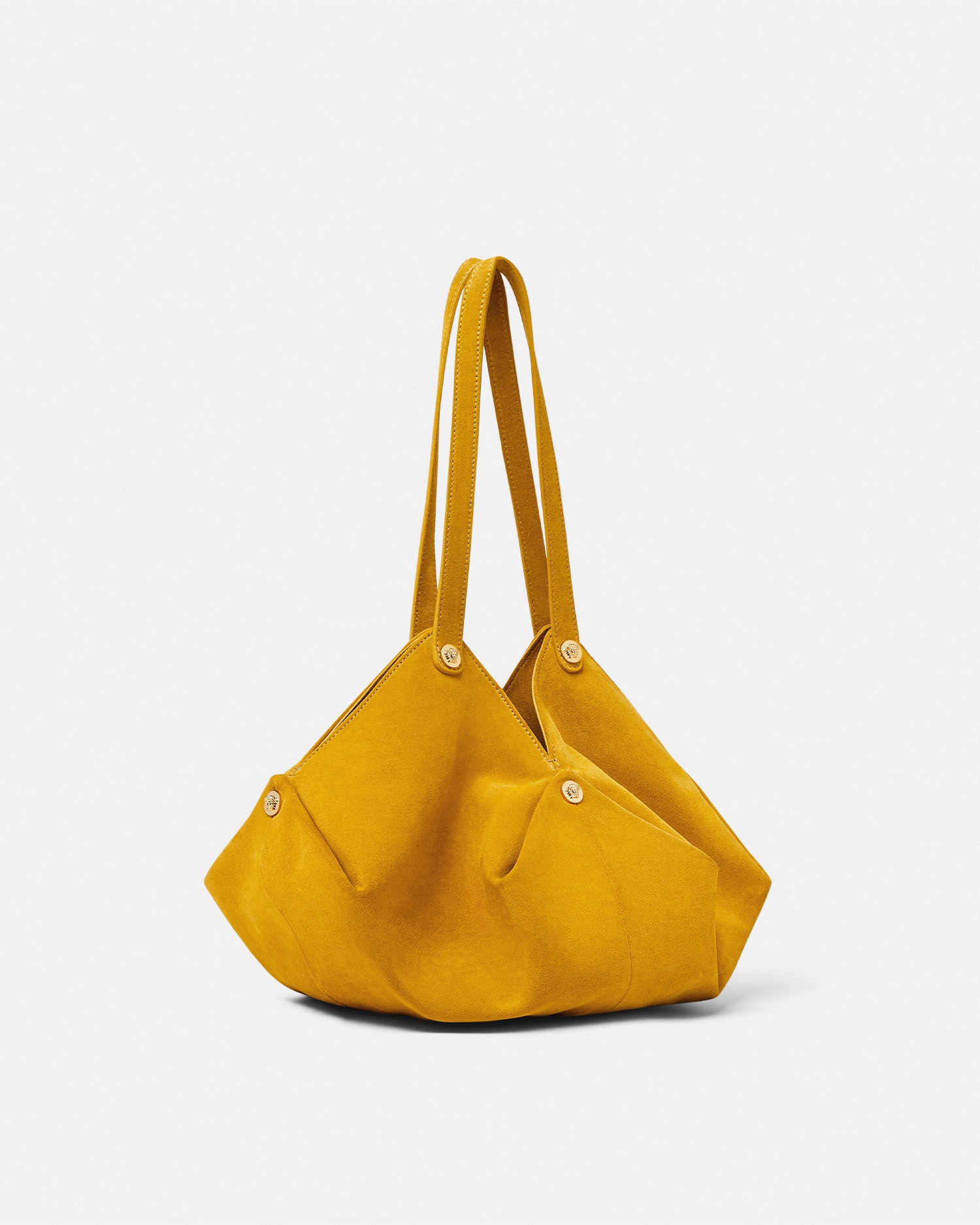 Versace Protea Suede Shoulder Bag In Yellow