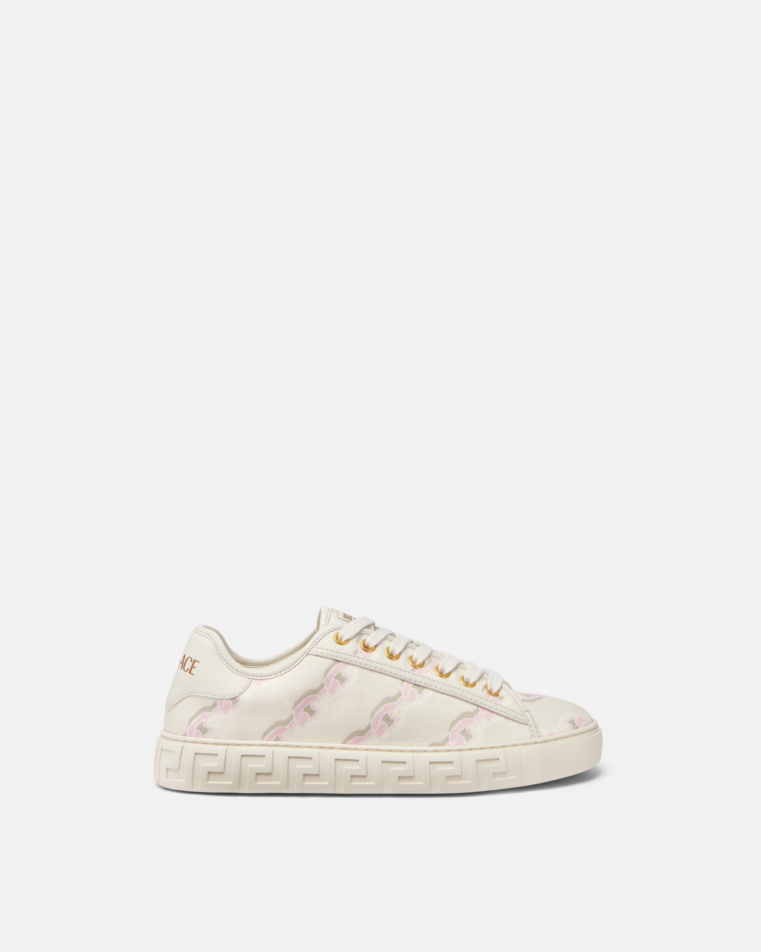Greca Printed Canvas Sneakers