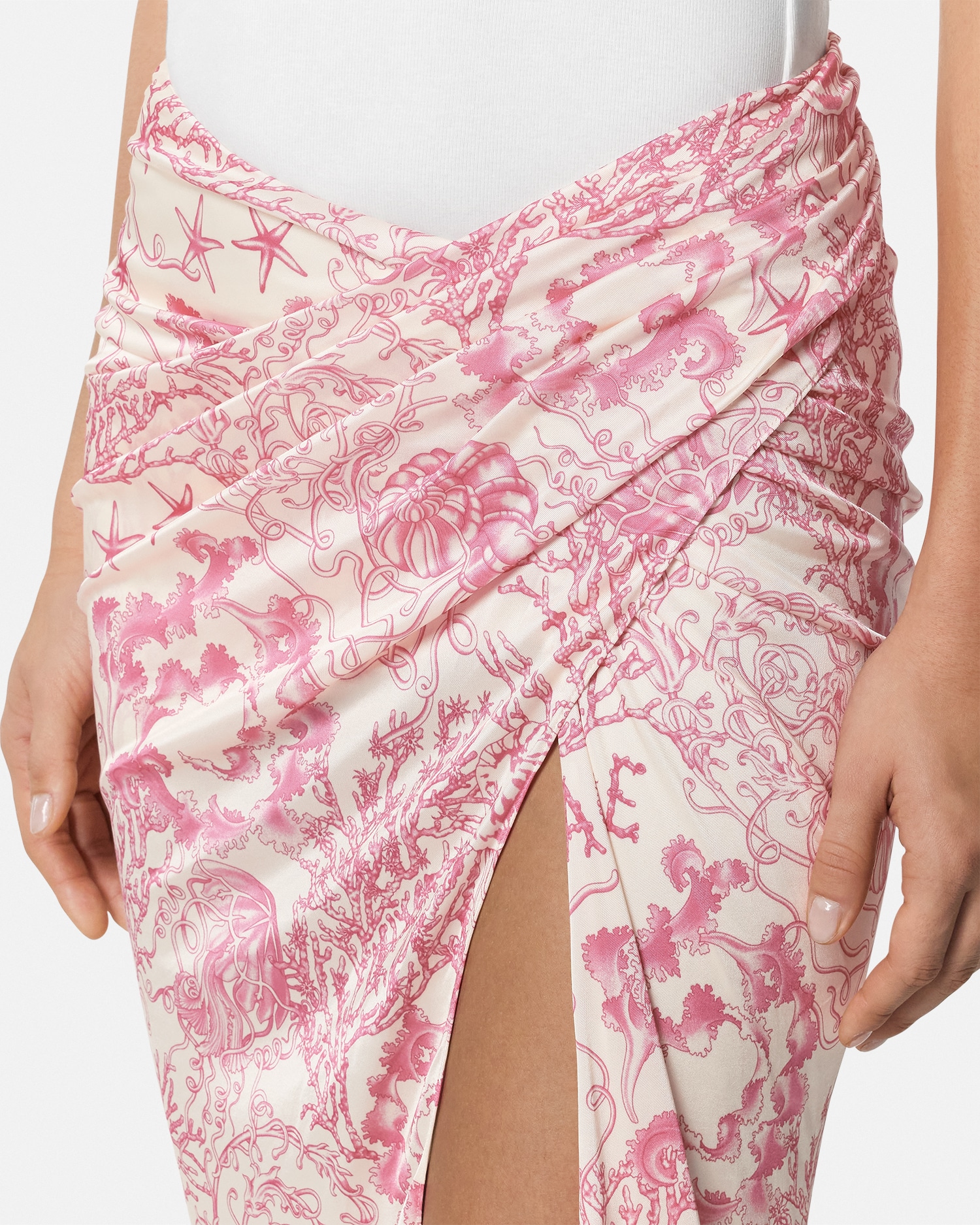 Underwater Barocco Draped Midi Skirt