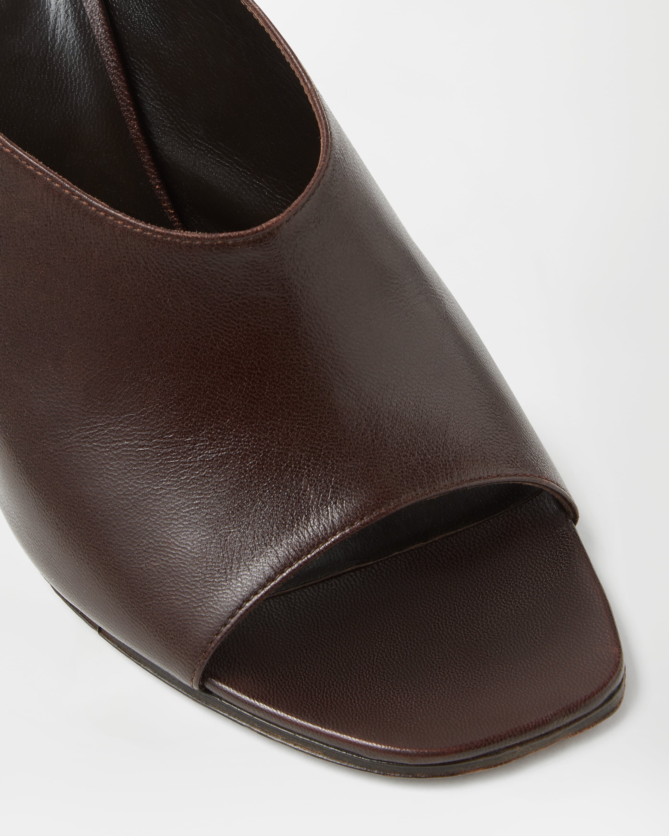 Giulietta Leather Mules 80 mm Brown | VERSACE US