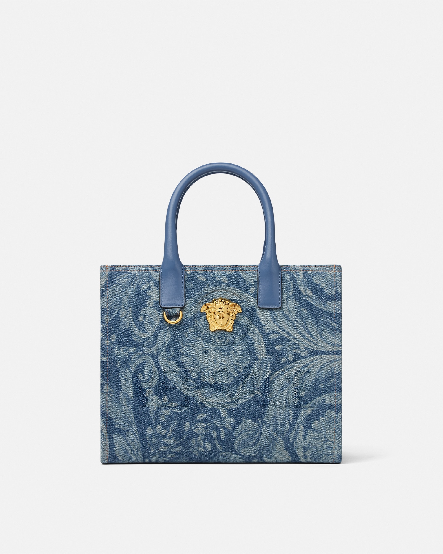 Versace Barocco La Medusa Denim Small Tote Bag