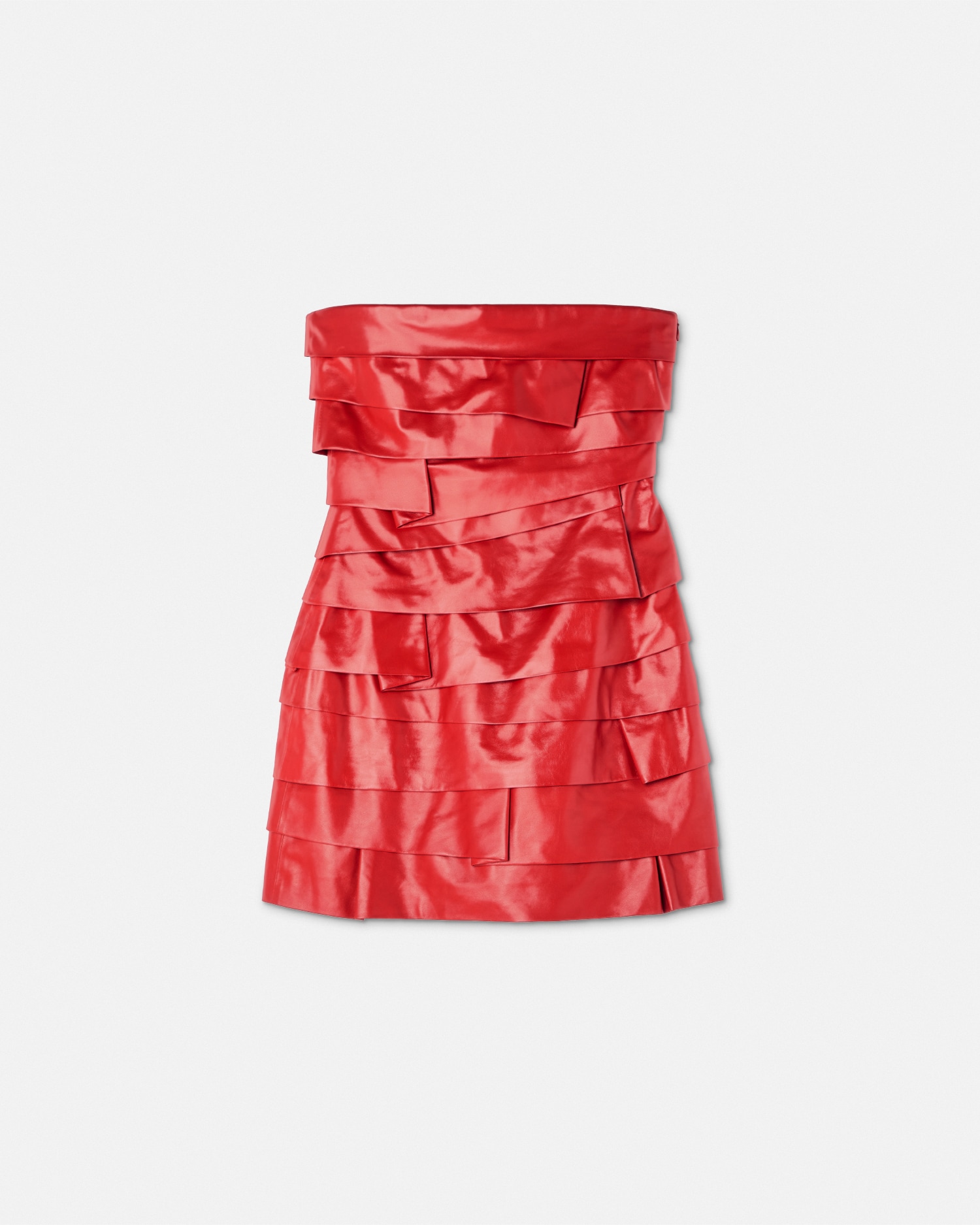 Strapless Leather Mini Dress