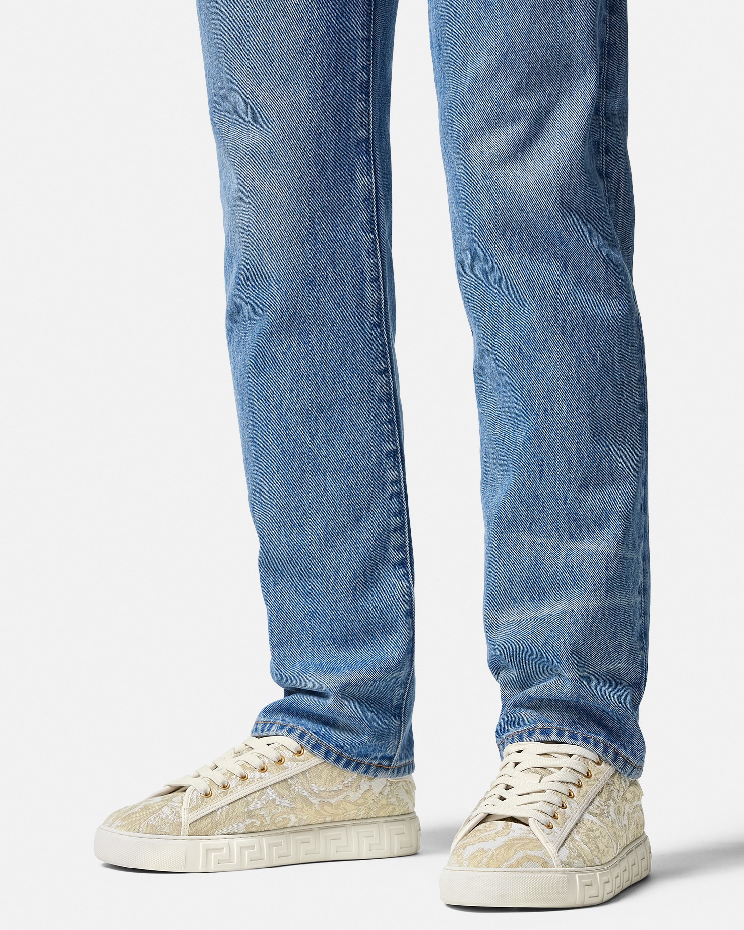 Greca Jacquard Canvas Sneakers