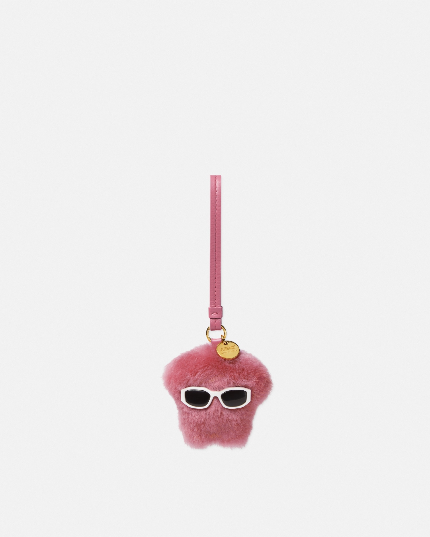 VERSACE　メドゥーサふわふわ Medusa Fluffy Shearling Charm Pink | VERSACE US