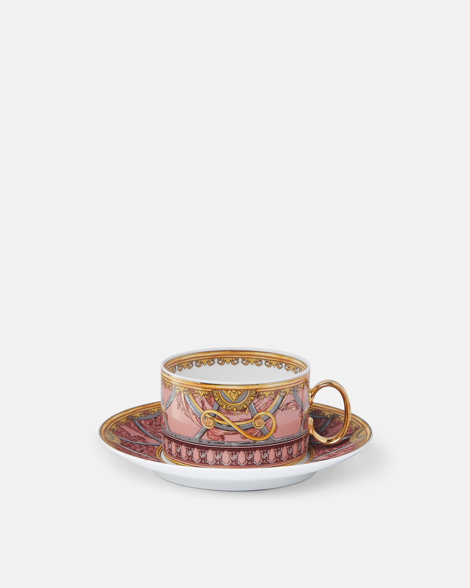 Versace Tasse Thé Et Soucoupe Scala Del Palazzo Rosa In Pink