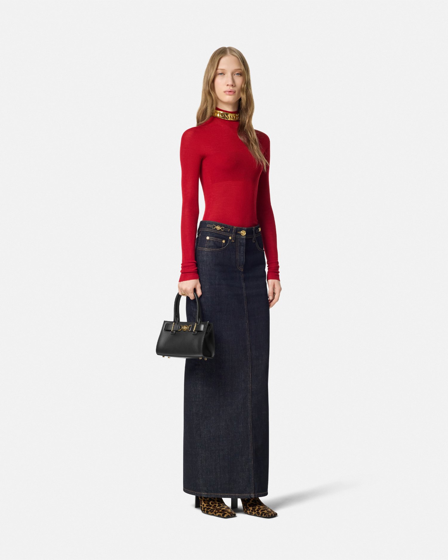 Versace Wool Ribbed-knit Top In Red