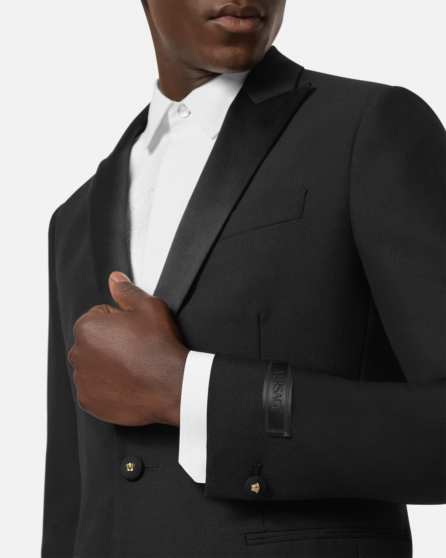 Wool-Mohair Blazer Black | VERSACE US